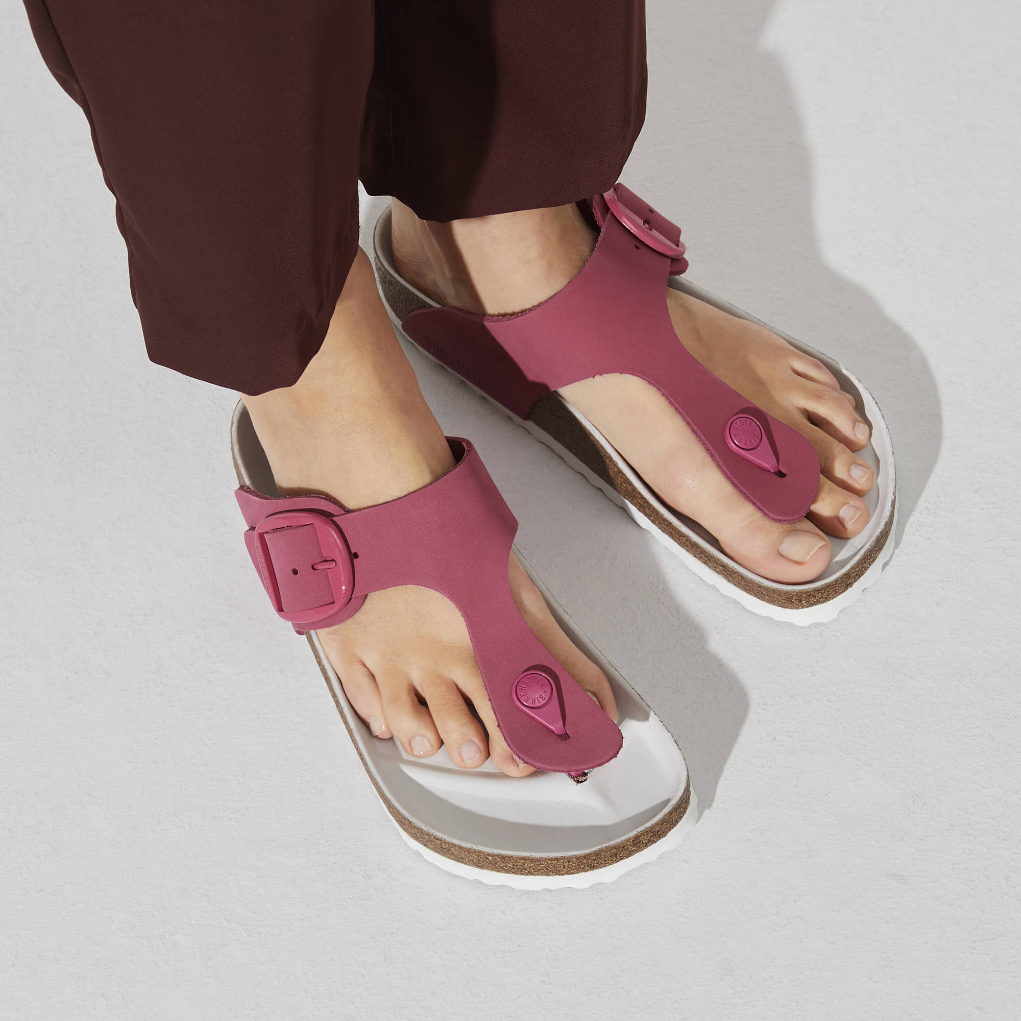 Birkenstock Gizeh Big Buckle Nubuck Leather – Pink Pink/Fuchsia Tulip - view 8