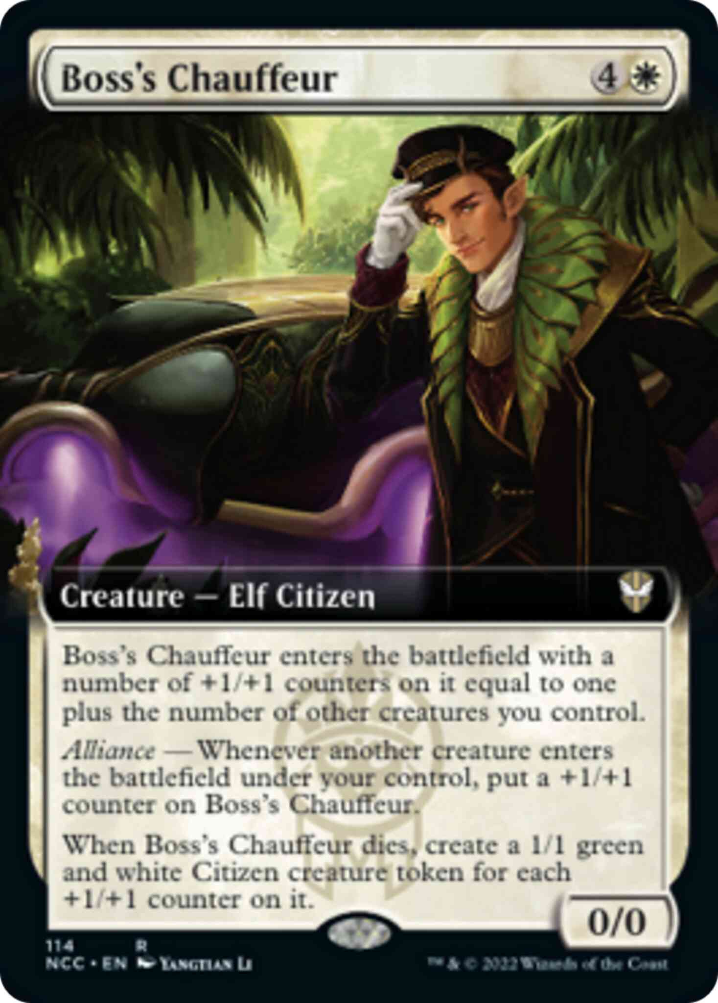Chauffeur 114 extended – Magic Boss's Chauffeur [114] [Extended Art] [Streets of New Capenna: Commander] [Non-Foil]
