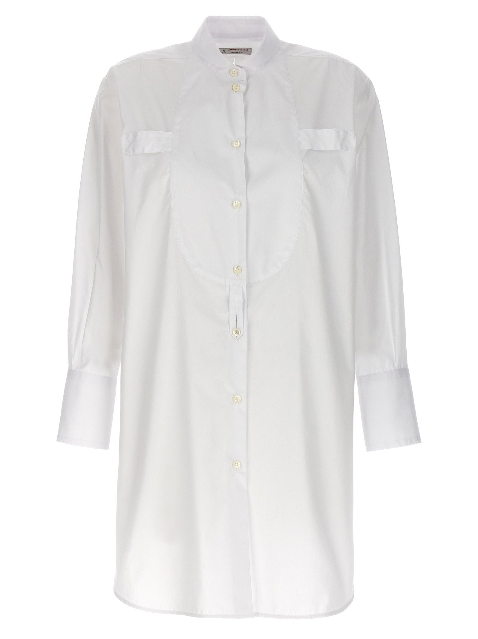 Alberto Biani Long Plastron Tuxedo Shirt – 100% cotton