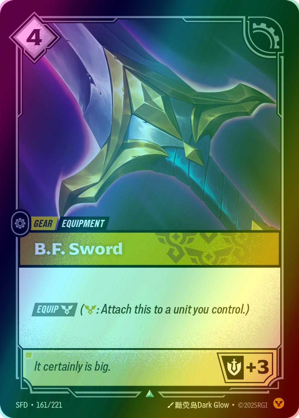 221 spiritforged foil – Riftbound B.F. Sword - 161/221 [Spiritforged] [Foil]