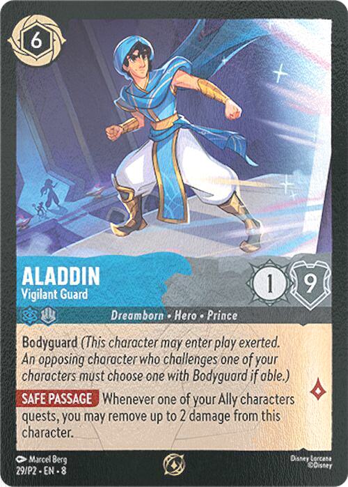 P2 disney lorcana – Aladdin - Vigilant Guard - 29/P2 [Disney Lorcana Promo Cards] [Cold Foil]
