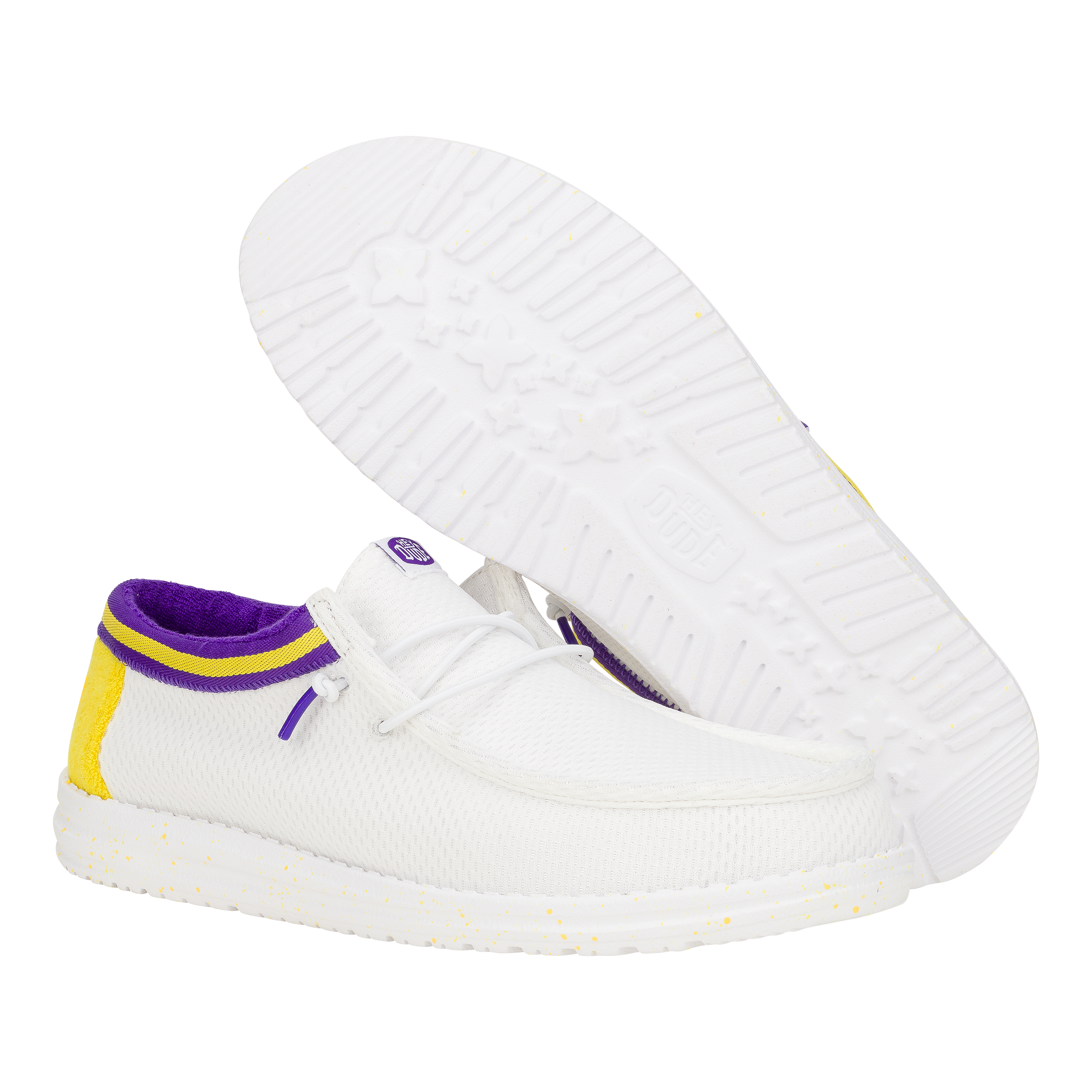 HEYDUDE shoes Wally Varsity Jersey - White Yellow - view 3