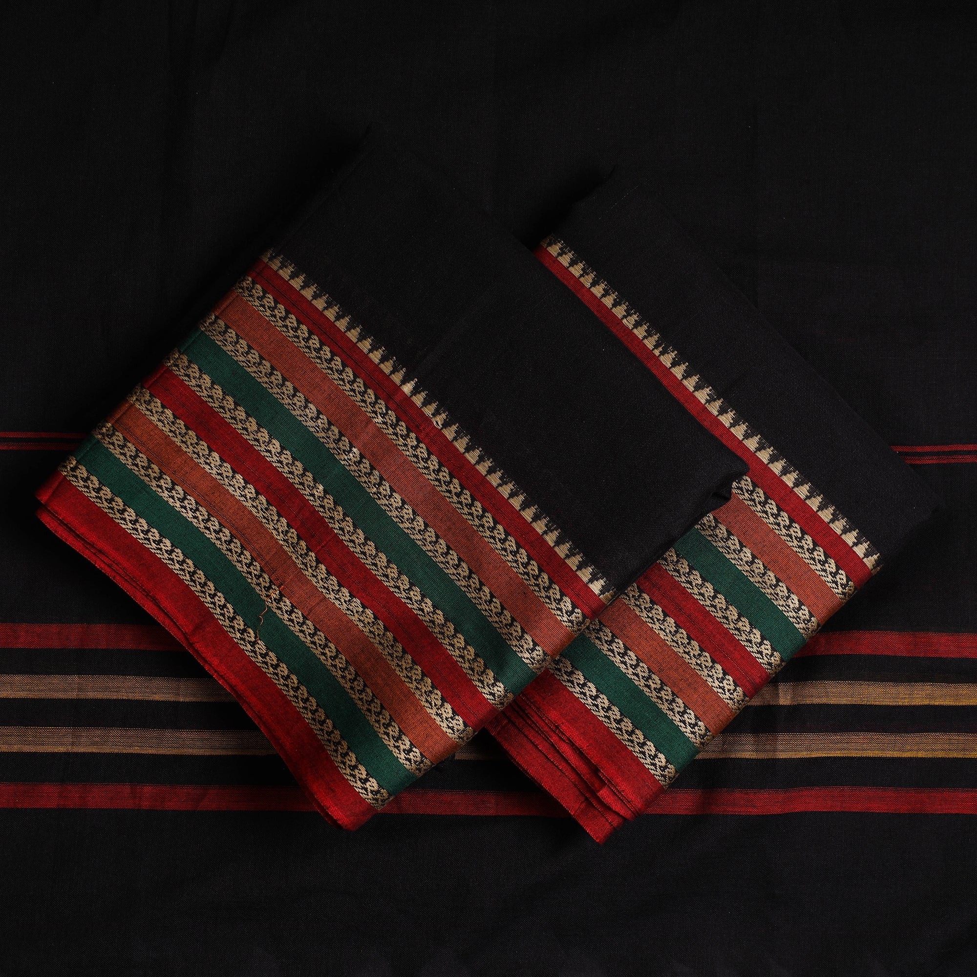 SOUTH KARGHA Black - 3pc Mercerised Cotton Dharwad Dress Material 38 - view 2