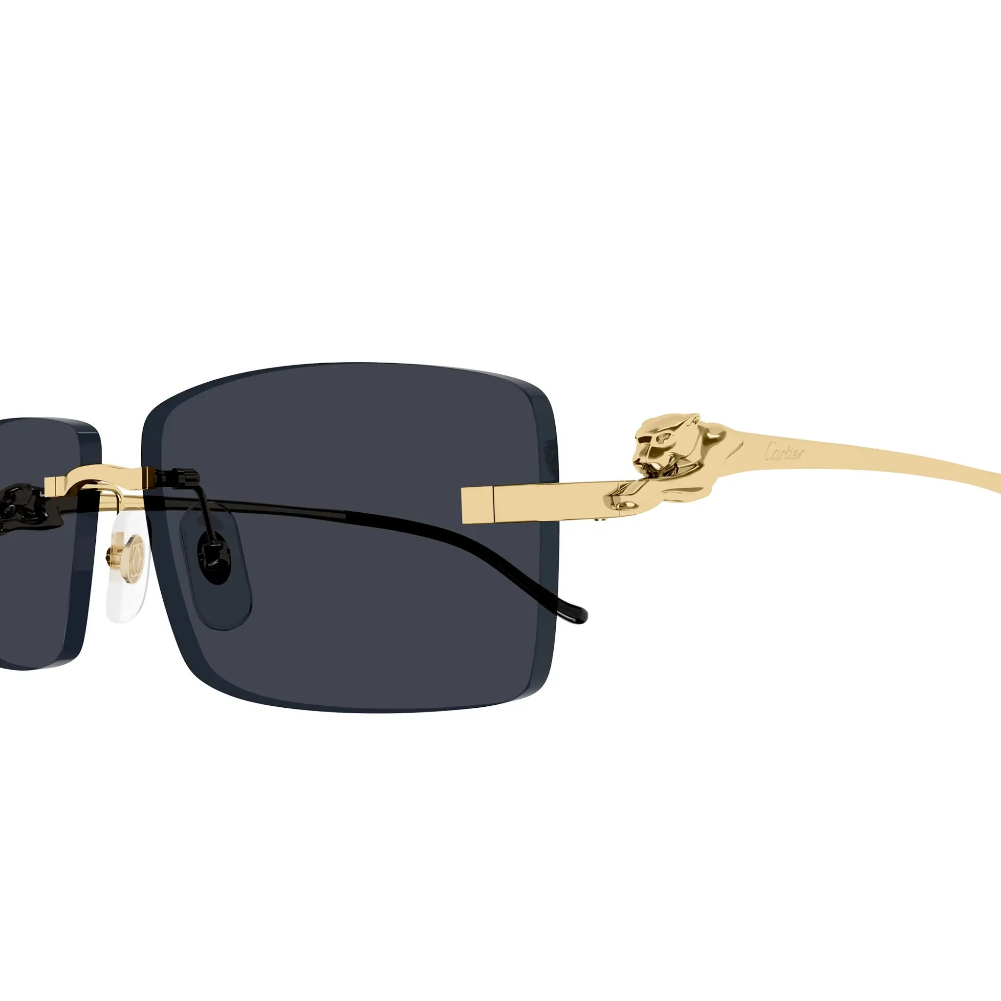 Cartier Eyewear CT0430S-001 Panthere De Cartier Gold Grey Rimless Sunglasses - view 4