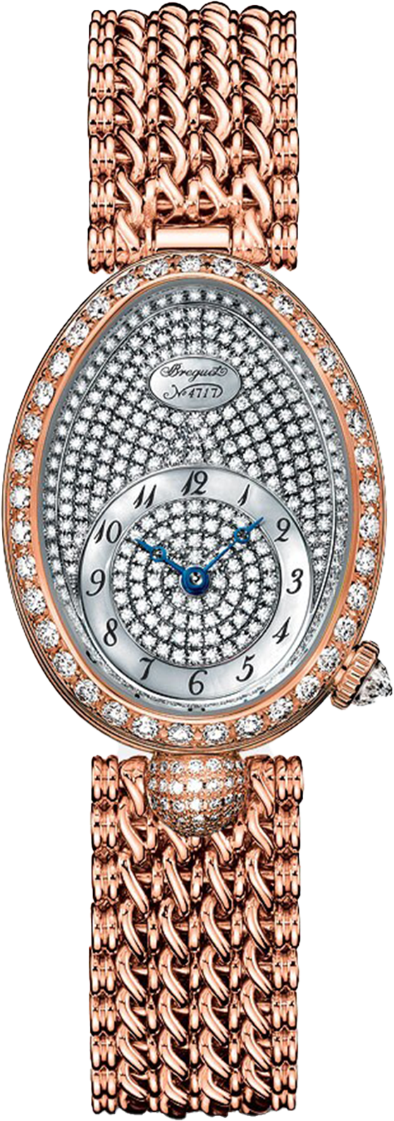 Breguet Reine Pave Dial Rose Gold chain 33mm Watch for Women
