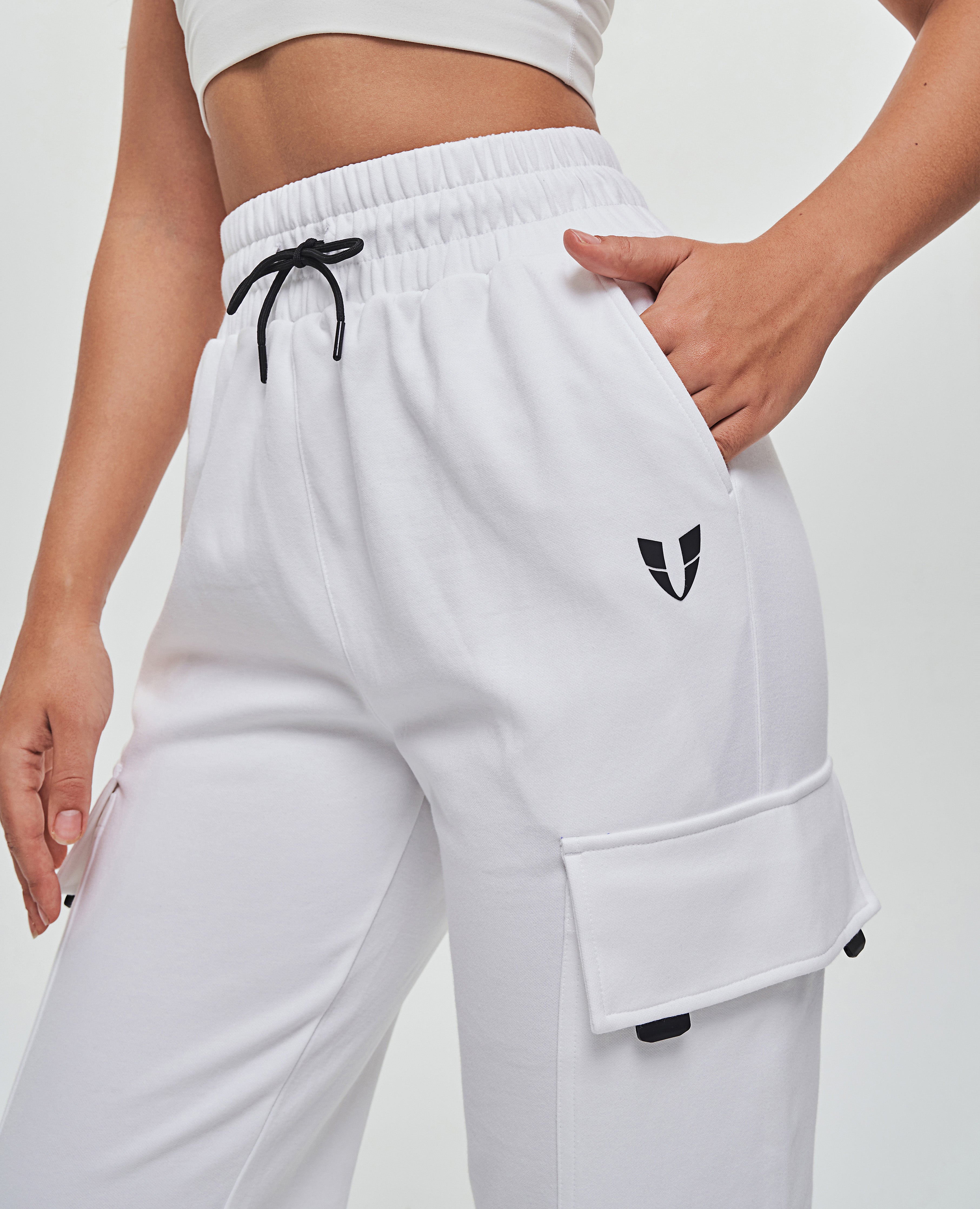 FIRM ABS Loose Fit Cargo Joggers - White - view 3