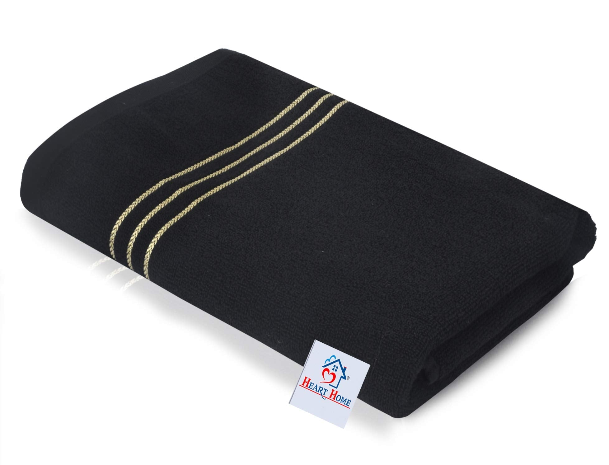 Luxurious sof t – Heart Home Luxurious, Sof t, 100% Cotton Towel, 30X60(Black)-Heart11579(Cotton_Black)