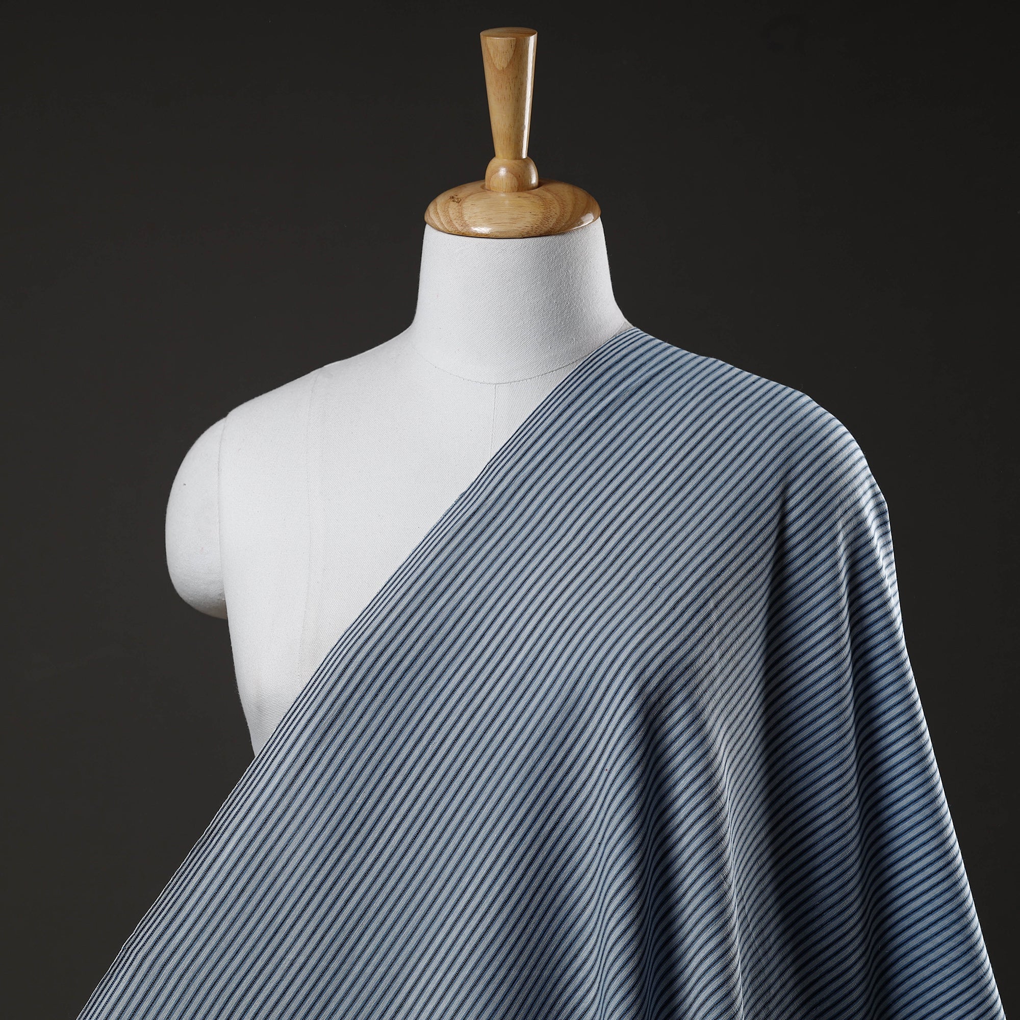 AHA VASTRA HANDLOOM Blue - Jhiri Pure Handloom Cotton Fabric