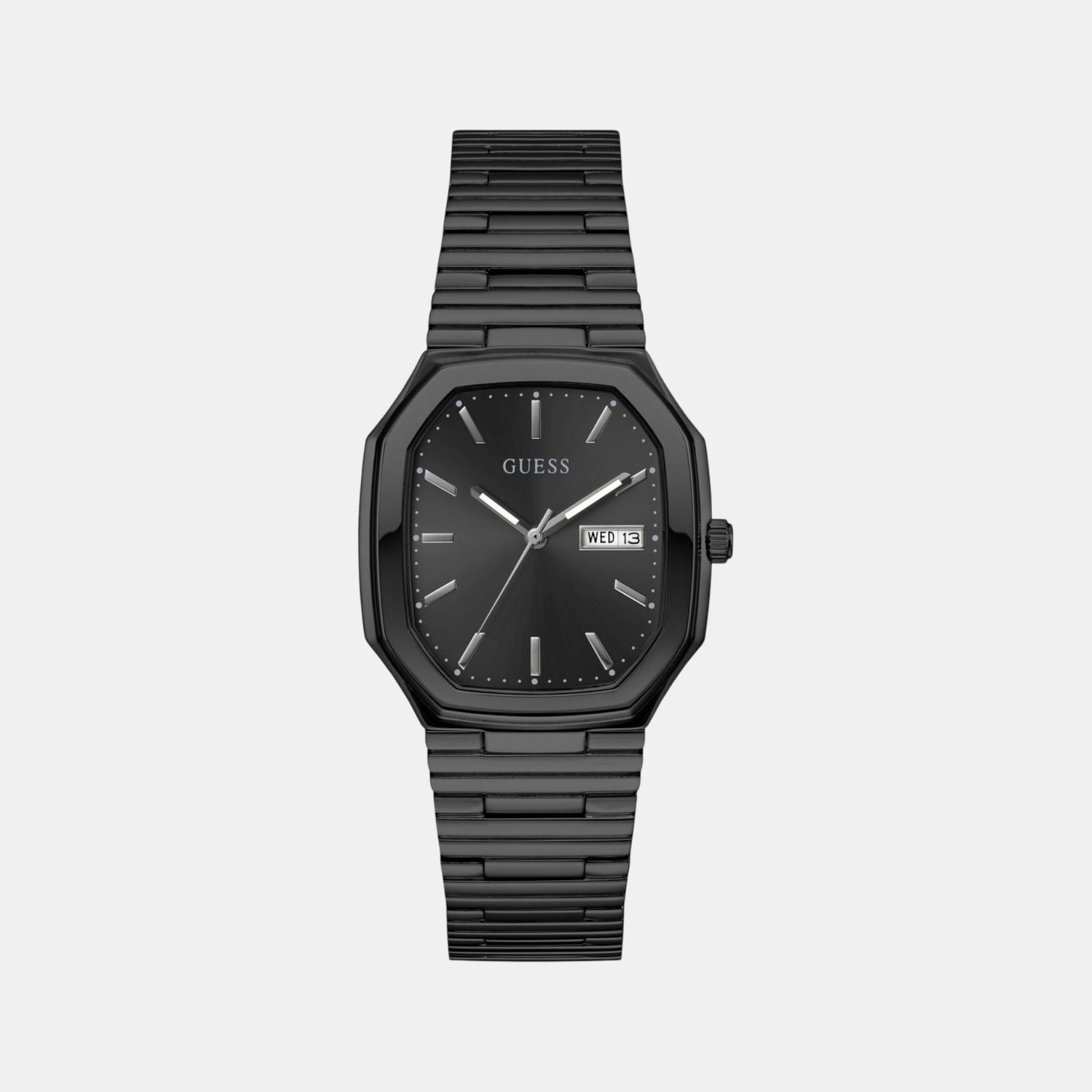 Guess Dress Men Quartz Black Dial Analog Recycled Steel Watch GW0978G4