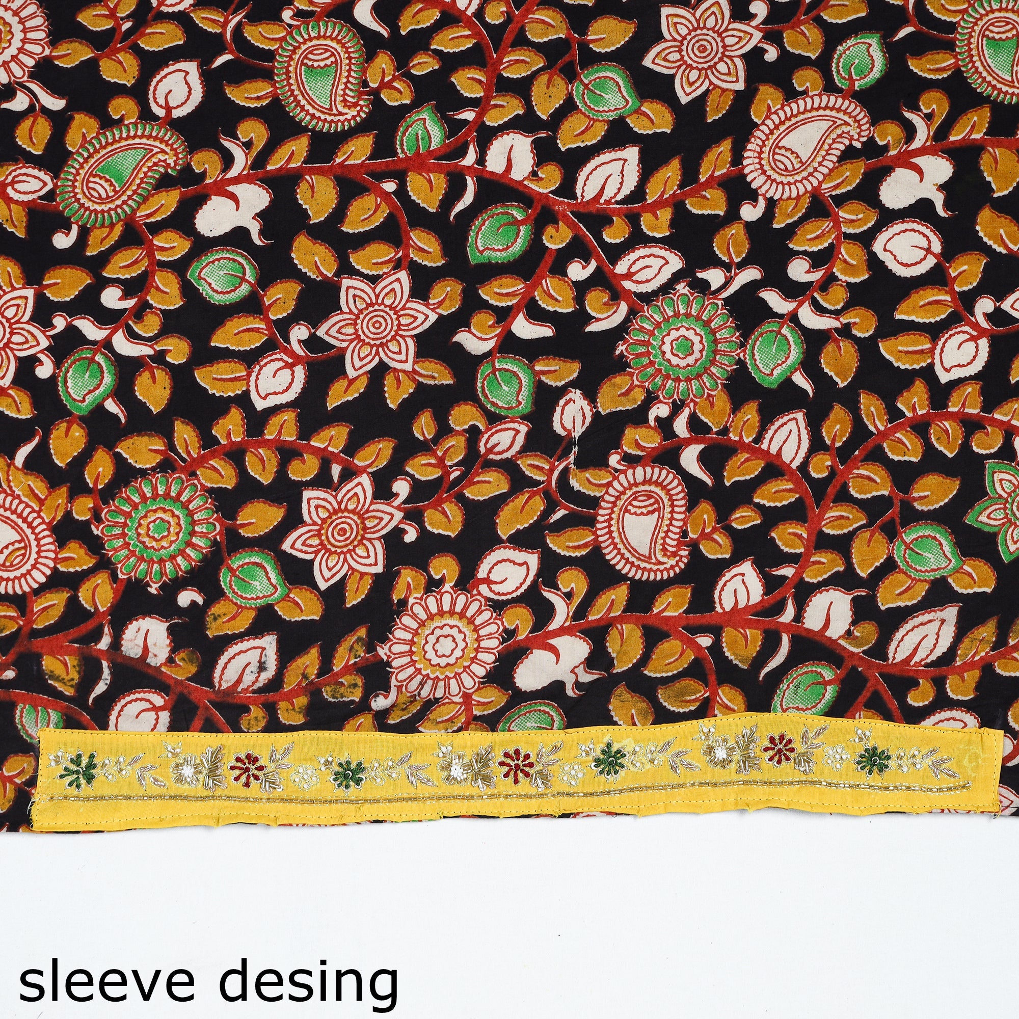 NOORI BAZAR Black - Zardozi Hand Embroidered Kalamkari Cotton Blouse Piece 33 - view 3