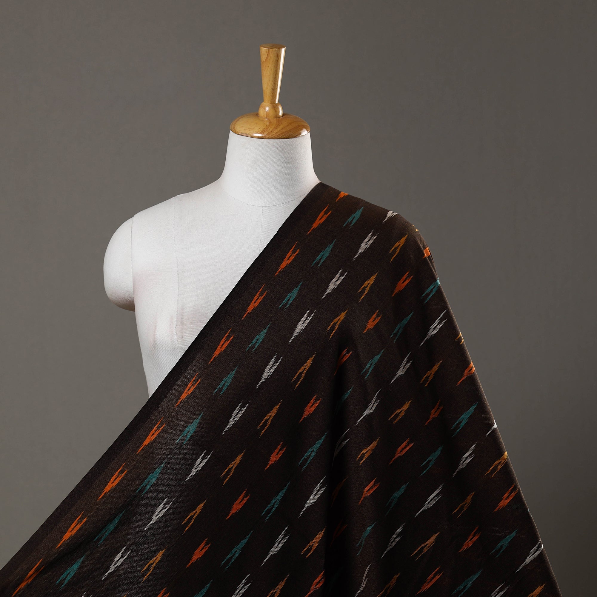 SOUTH KARGHA Brown - Handloom Cotton Pochampally Ikat Fabric 22