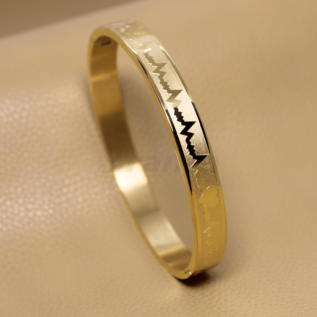 Branta Heartbeat Lifeline Gold Men's Bracelet - view 3