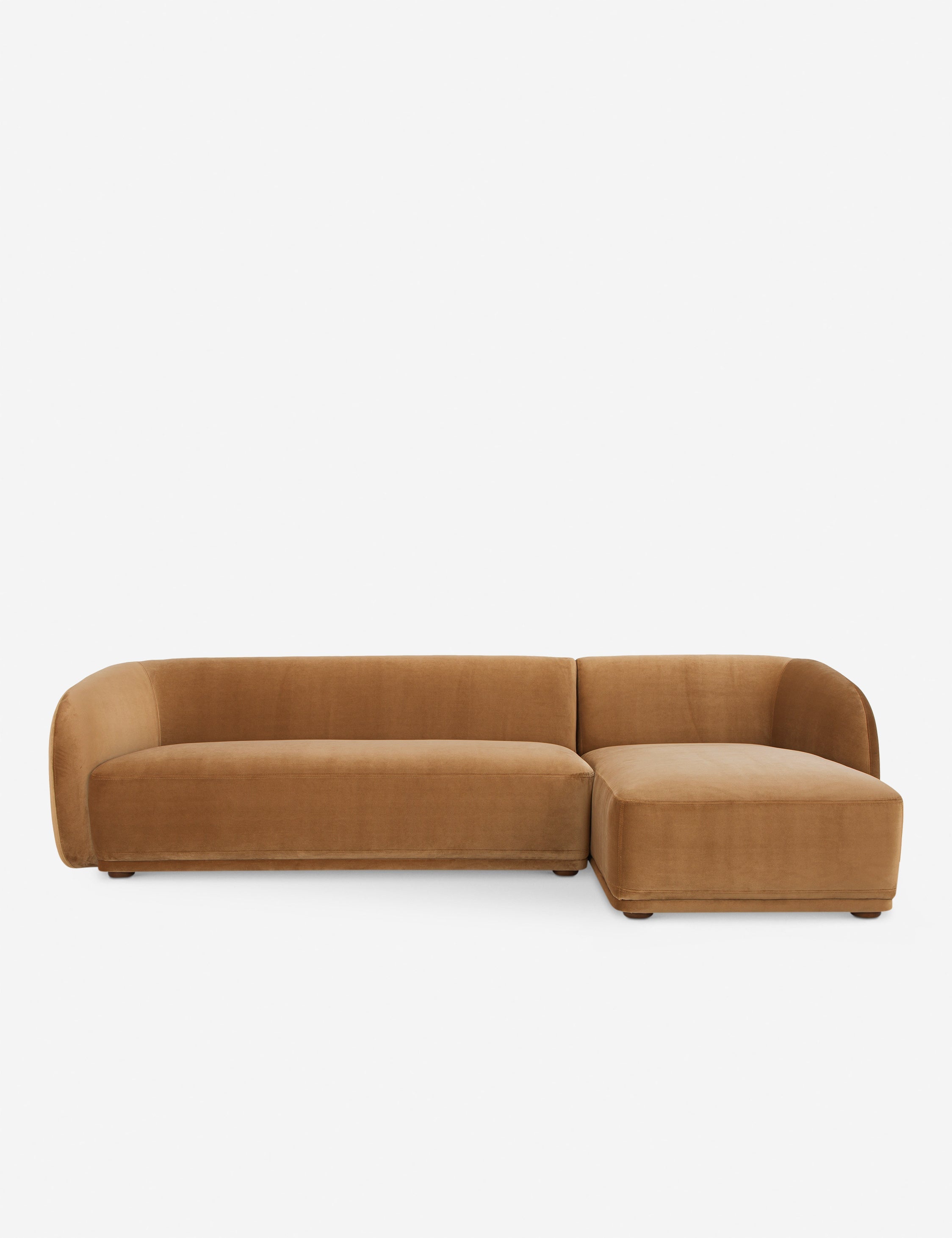 Lulu and Georgia Maas Sectional Sofa – Camel Faux Mohair