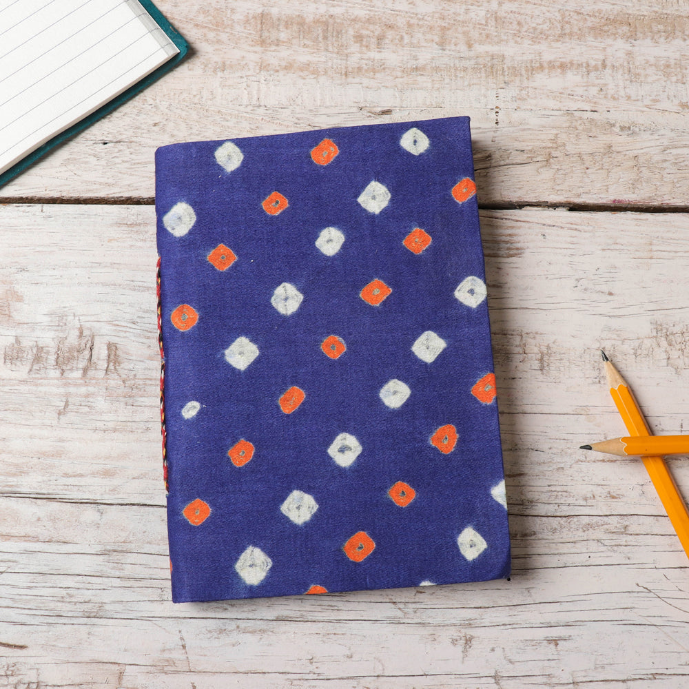 BINDAAS UNLIMITED Blue - Bandhani Cover Handmade Ruled Paper Notebook (7 x 5 in)