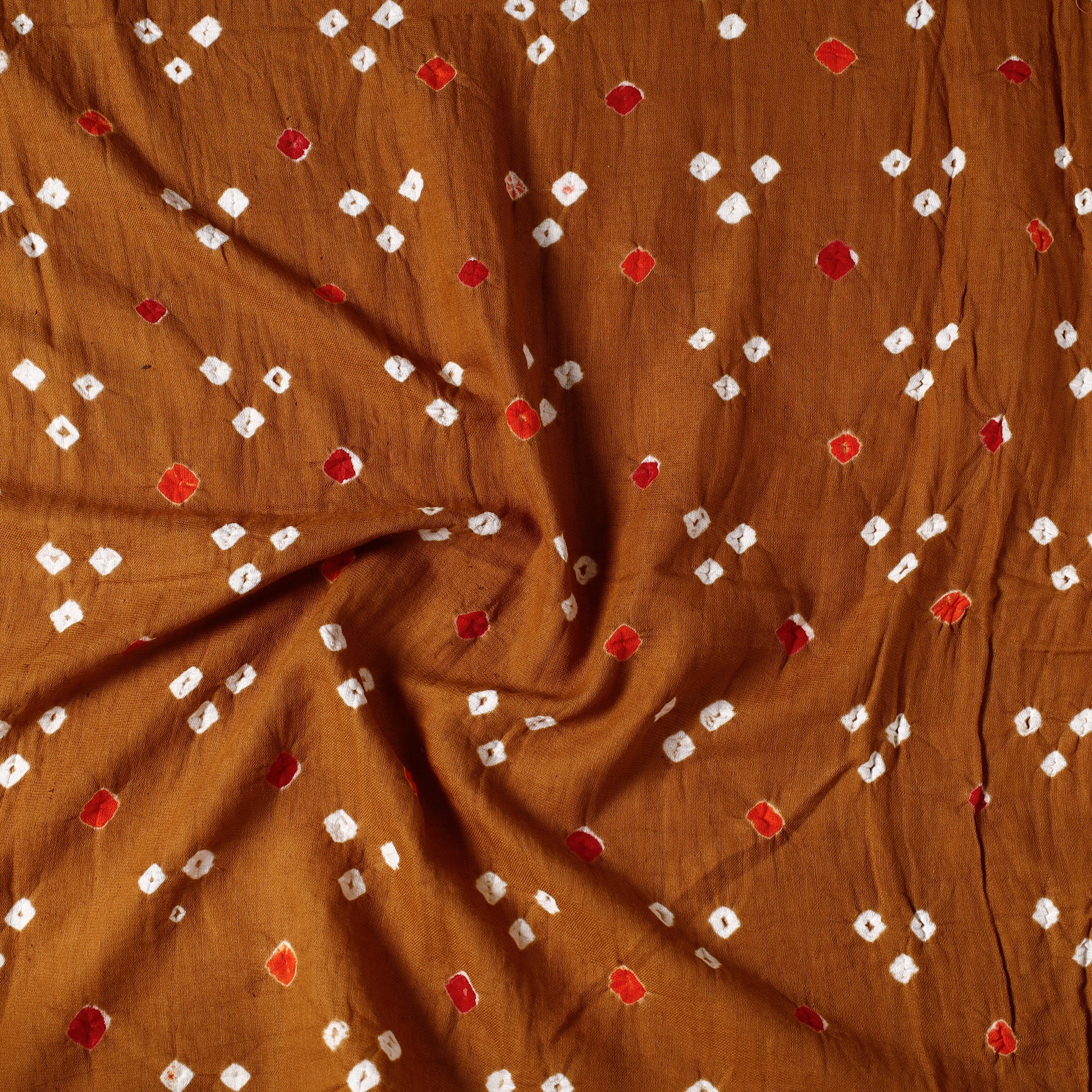 KACHCHH JI CHHAAP Brown - Kutch Bandhani Tie-Dye Cotton Precut Fabric (0.8 meter) 13 - view 2