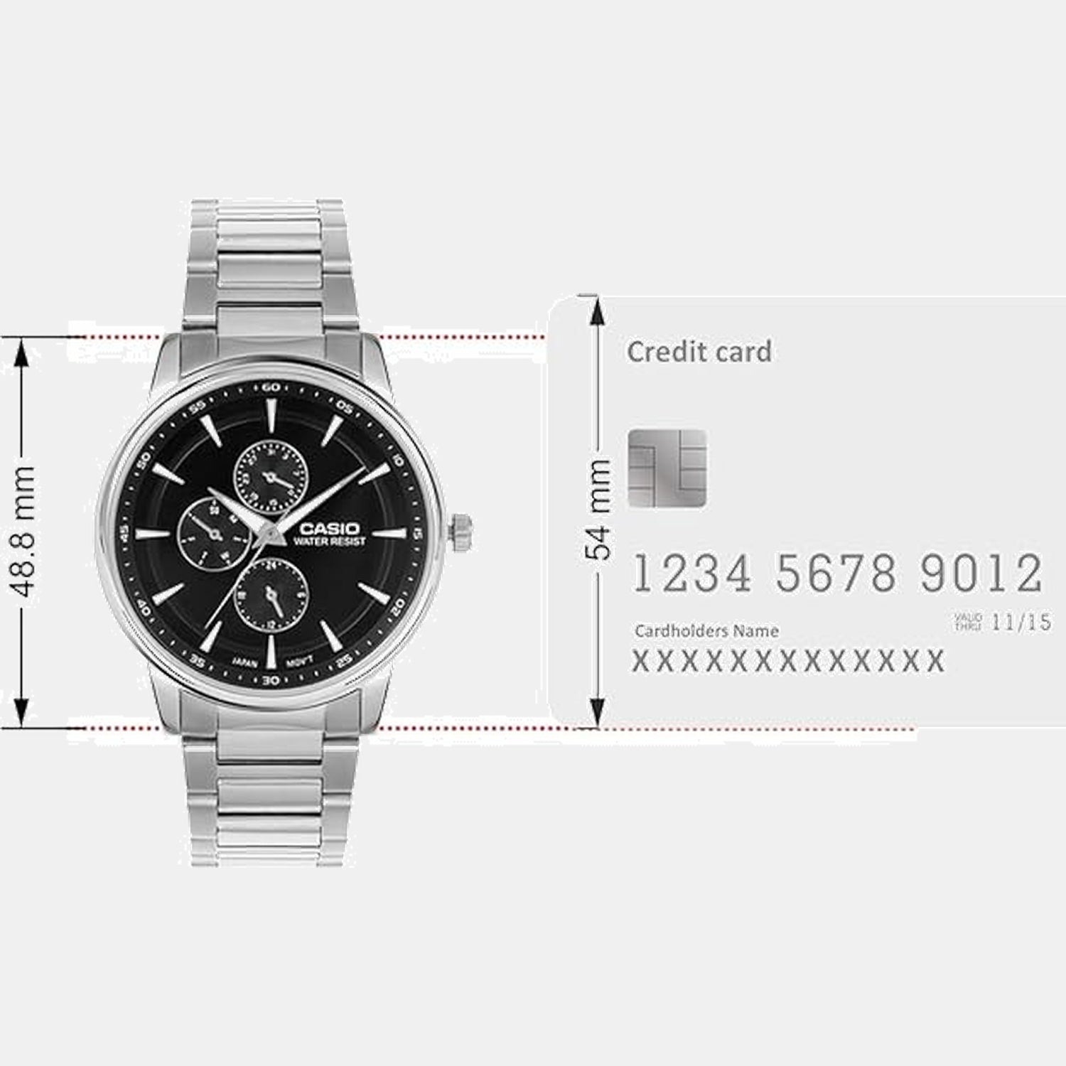 Casio Enticer Men Quartz Black Dial Analog Stainless Steel Watch A2458 - view 2