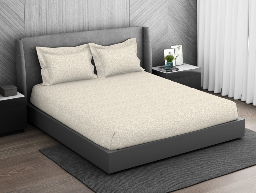 Spaces India Ornate 100% Cotton King Size Bedsheet - Elegance Faux Jacquard by Spaces - view 2