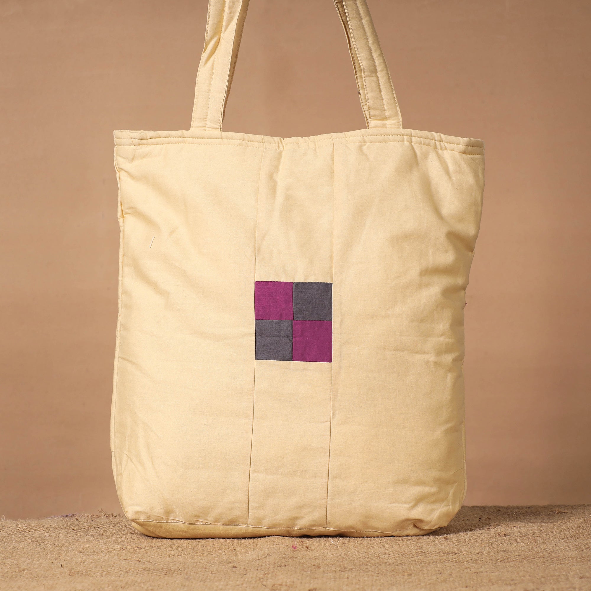 KHUSHBASH - HAPPY LOOM OF EAST Beige - Patchwork Quilted Cotton Square N Square Shoulder Bag - view 2
