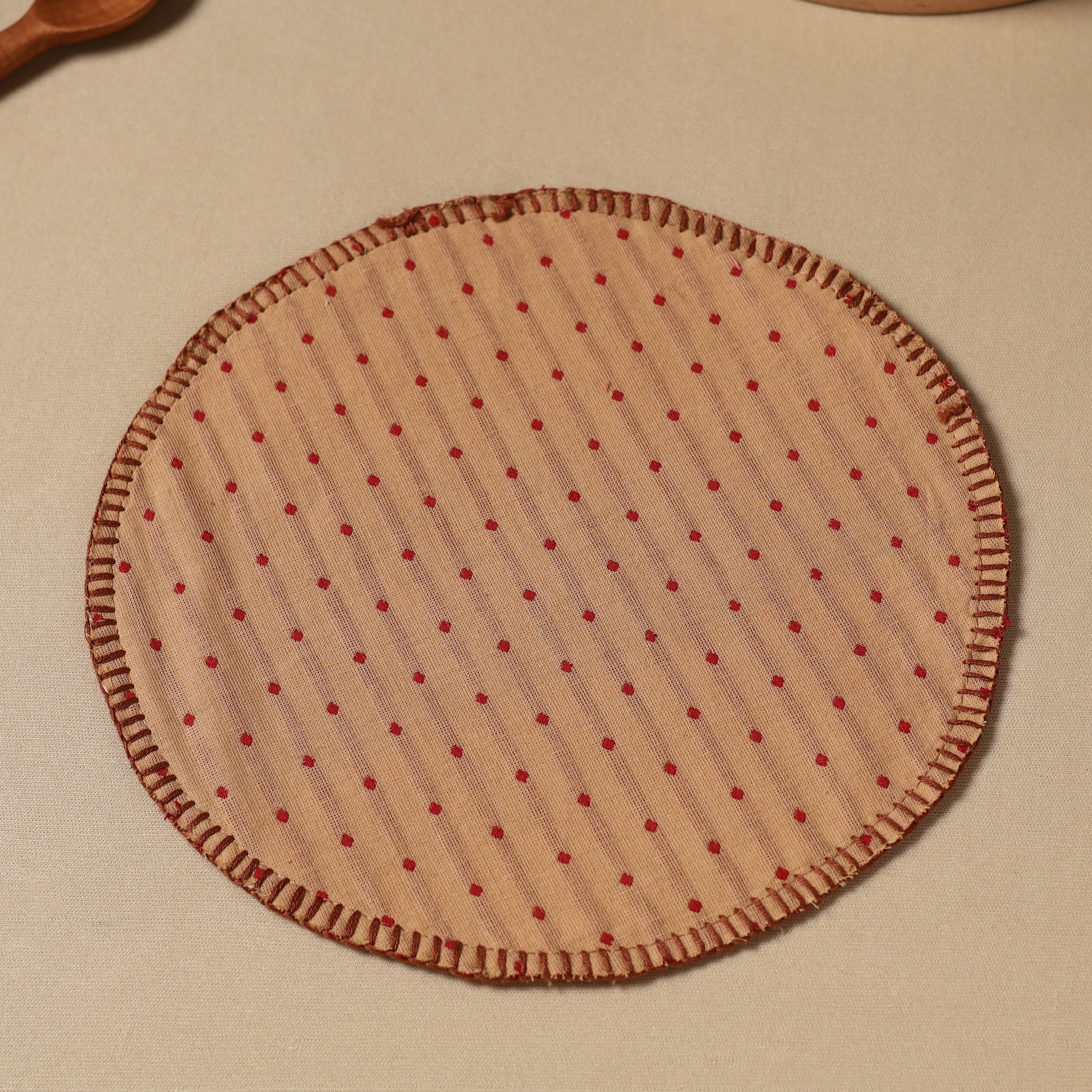 NOORI BAZAR Brown - Jacquard Cotton Hand Embroidery Roti Napkin 02 - view 2