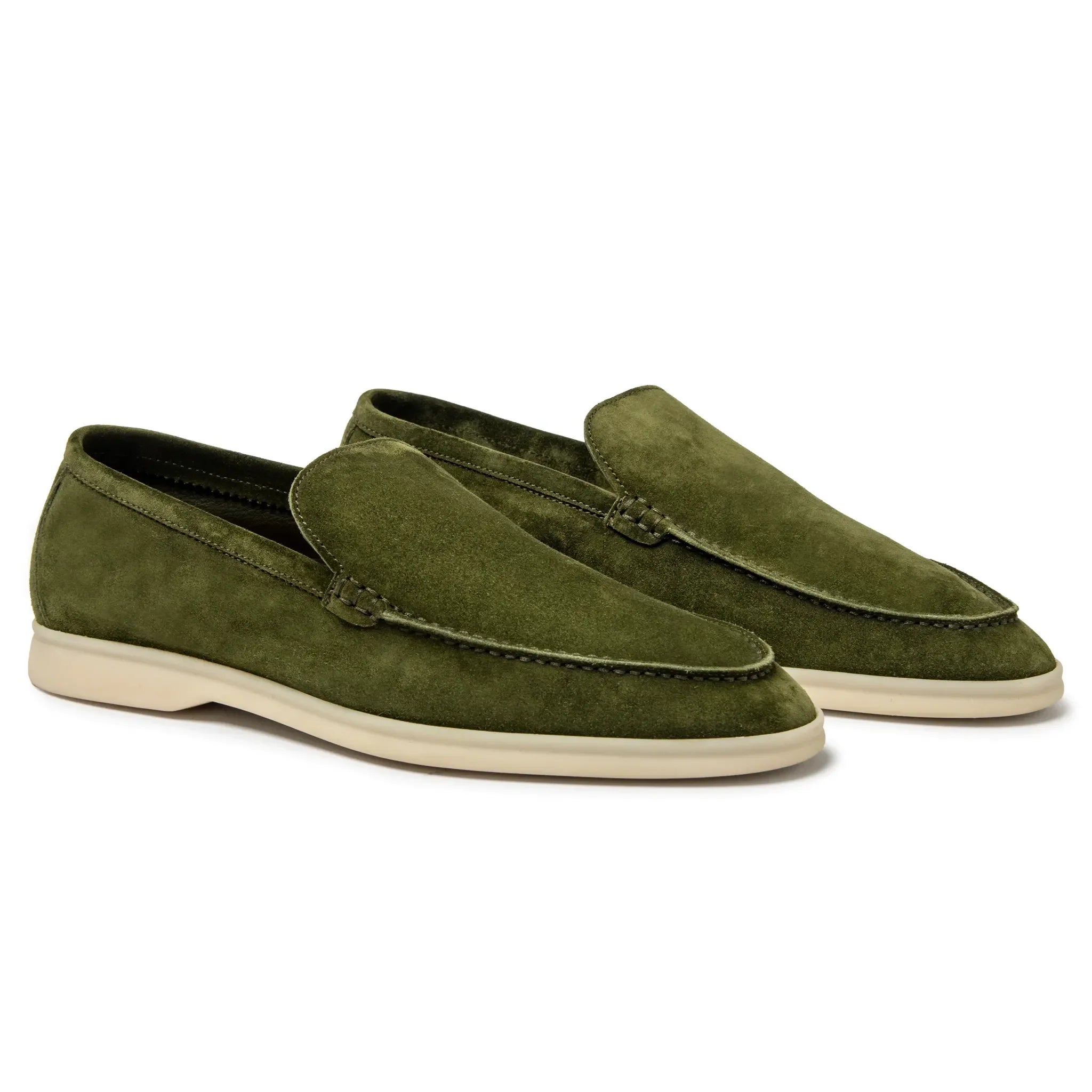 Loro Piana Harrods Exclusive Summer Walk Suede Verde Loafers - view 2