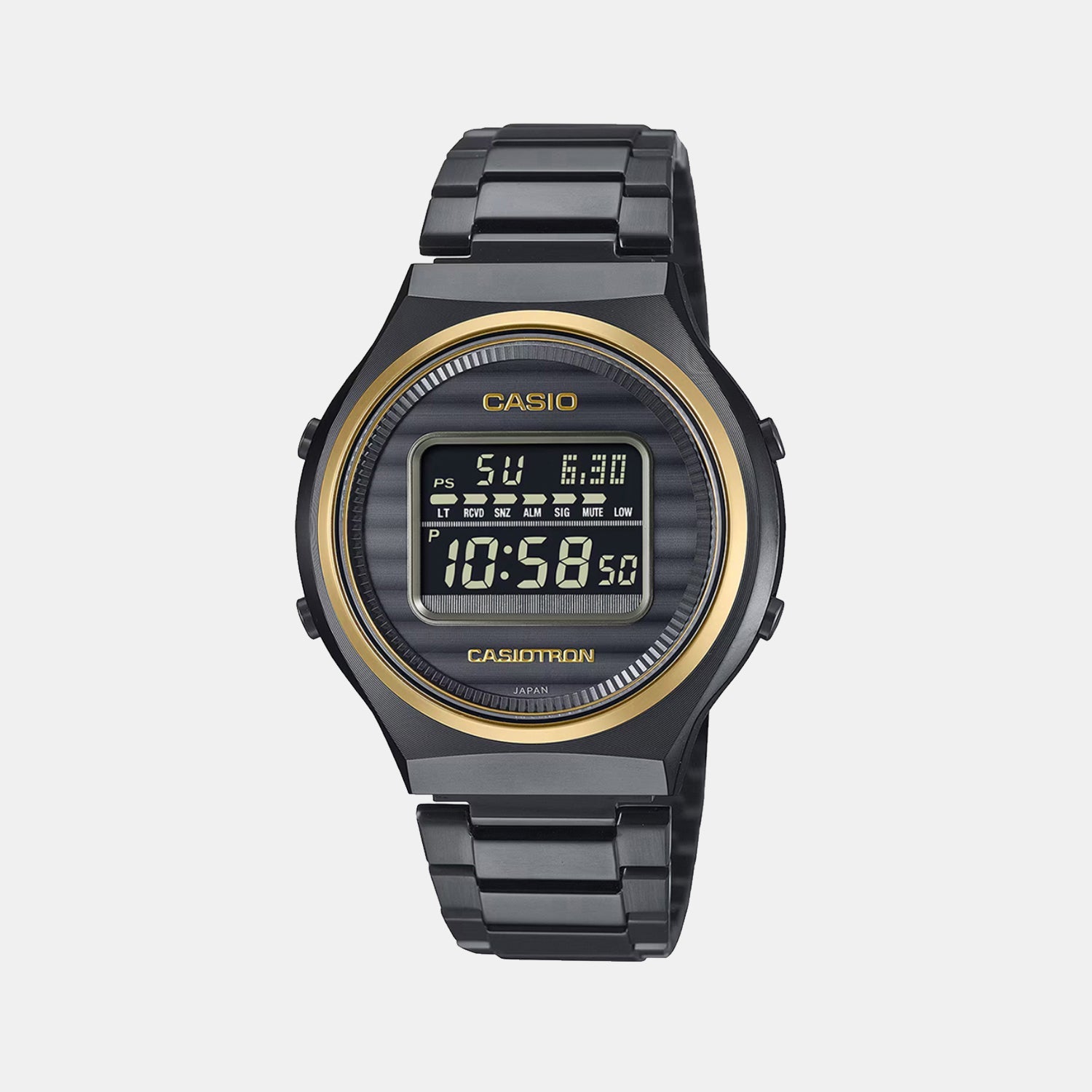 Casio Enticer Men Quartz Black Dial Digital Stainless Steel Watch A2380
