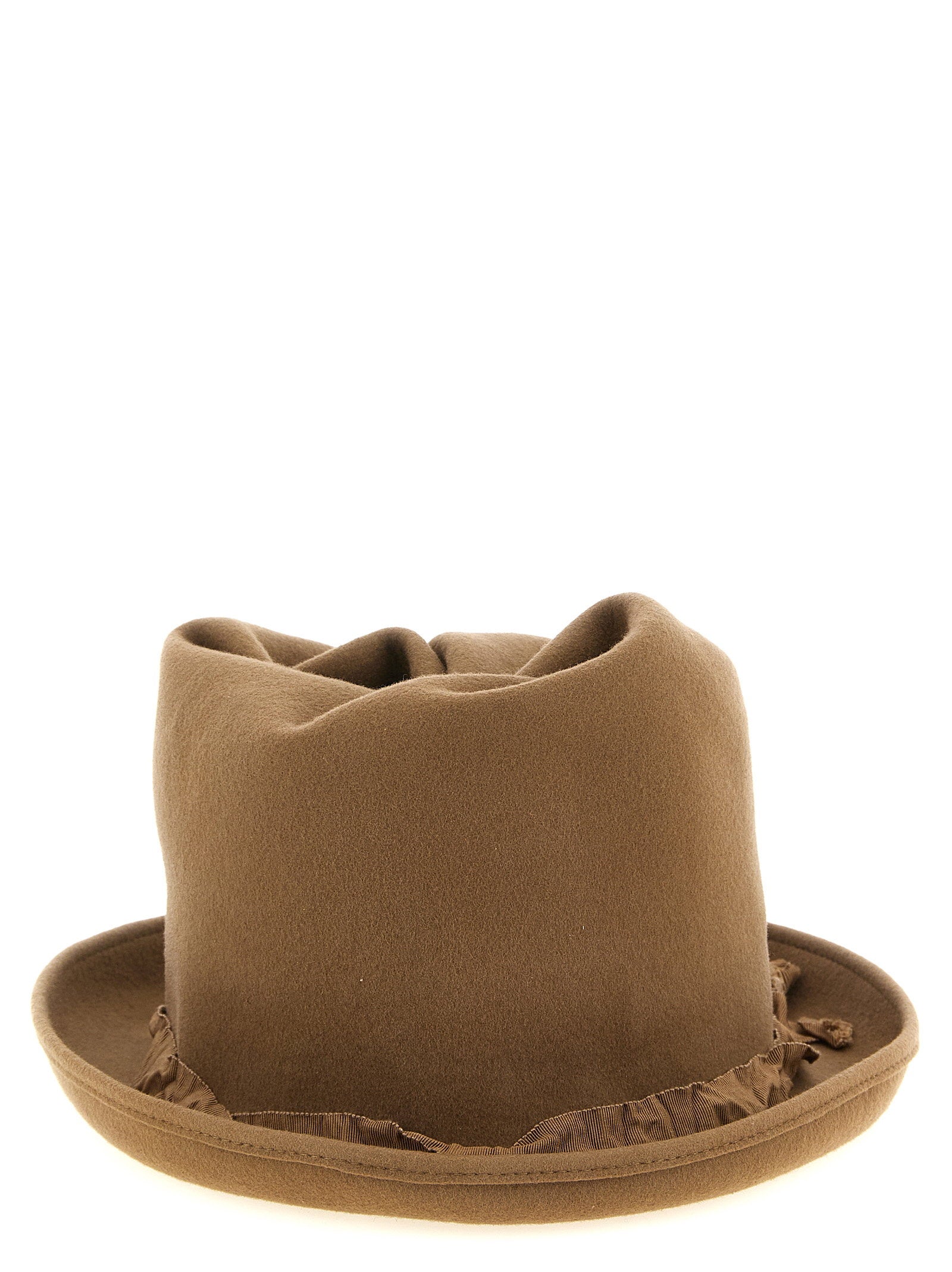 Yohji Yamamoto Curled Crown Hat – 100% wool - view 2
