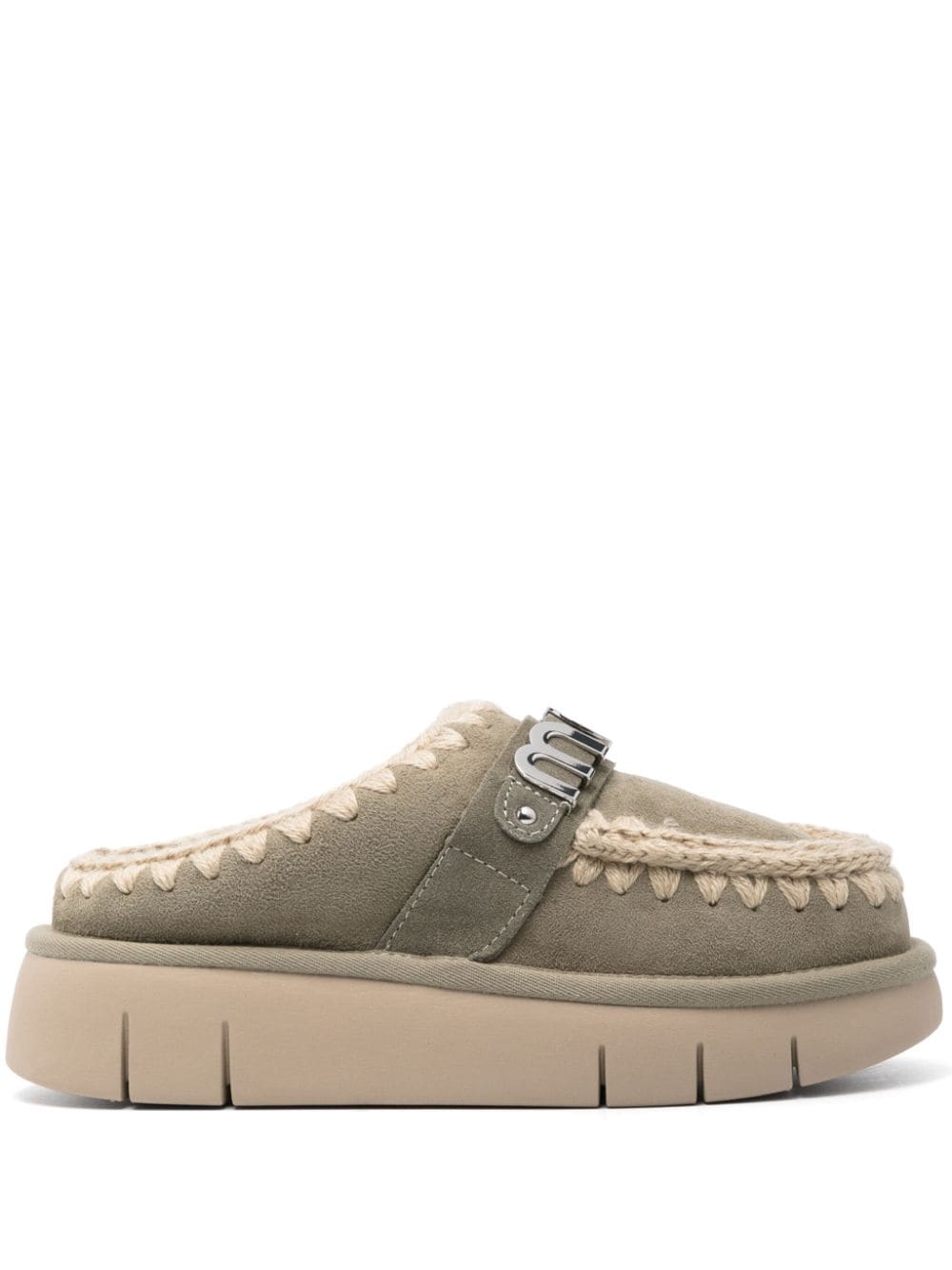Mou Bounce clog slippers – Outer: Suede 100%