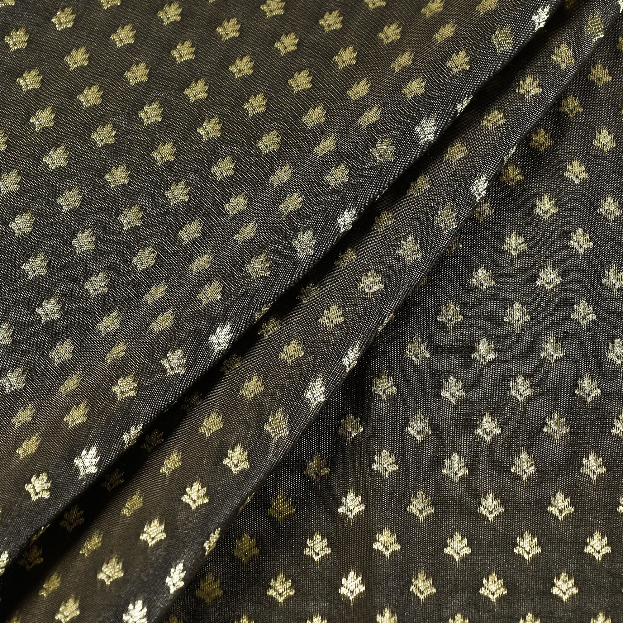 BANARASI BY MAQBUL HASAN Brown - Banarasi Jacquard Brocade Viscose Silk Fabric - view 3