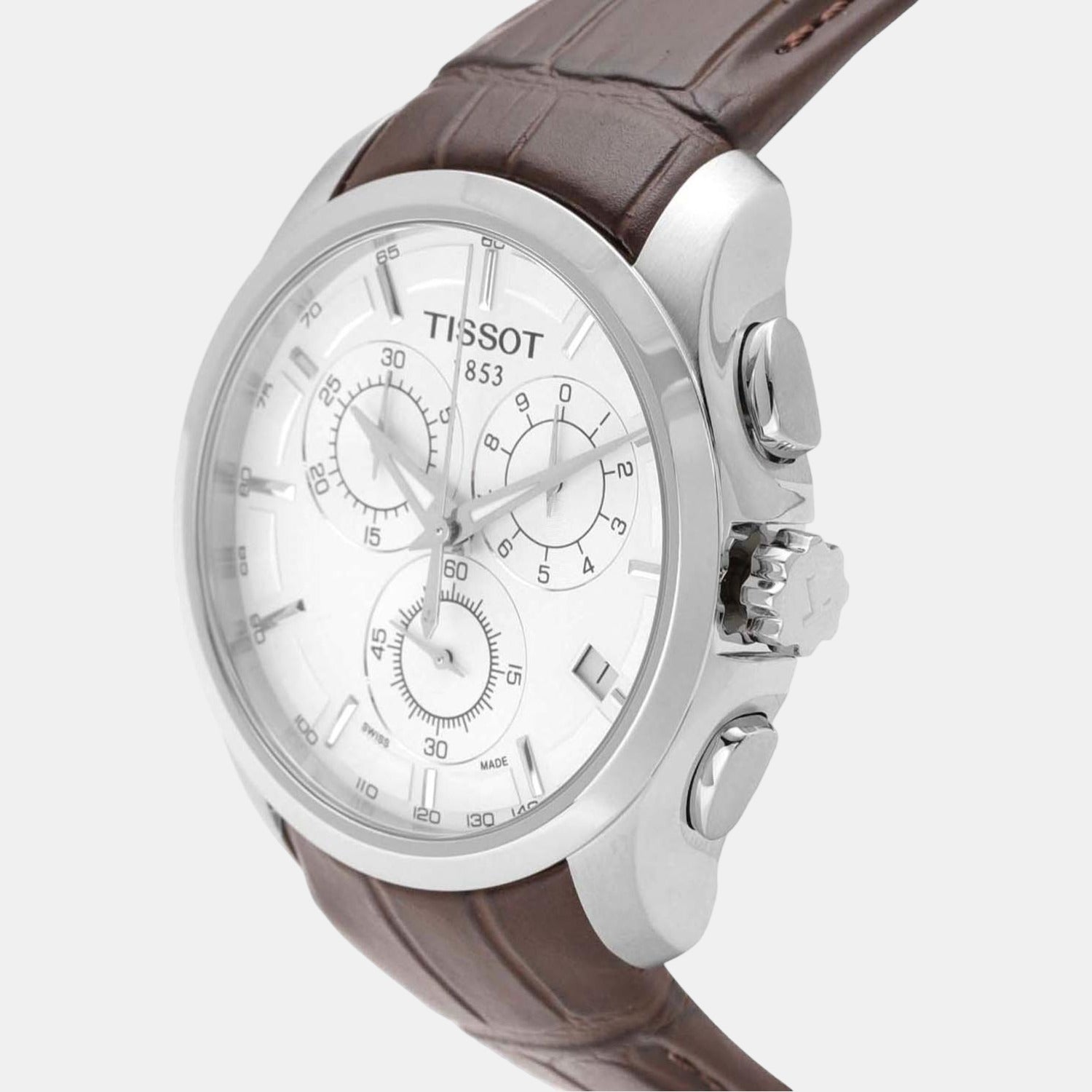 Tissot Couturier Men Quartz Silver Dial Chronograph Leather Watch T0356171603100 - view 2