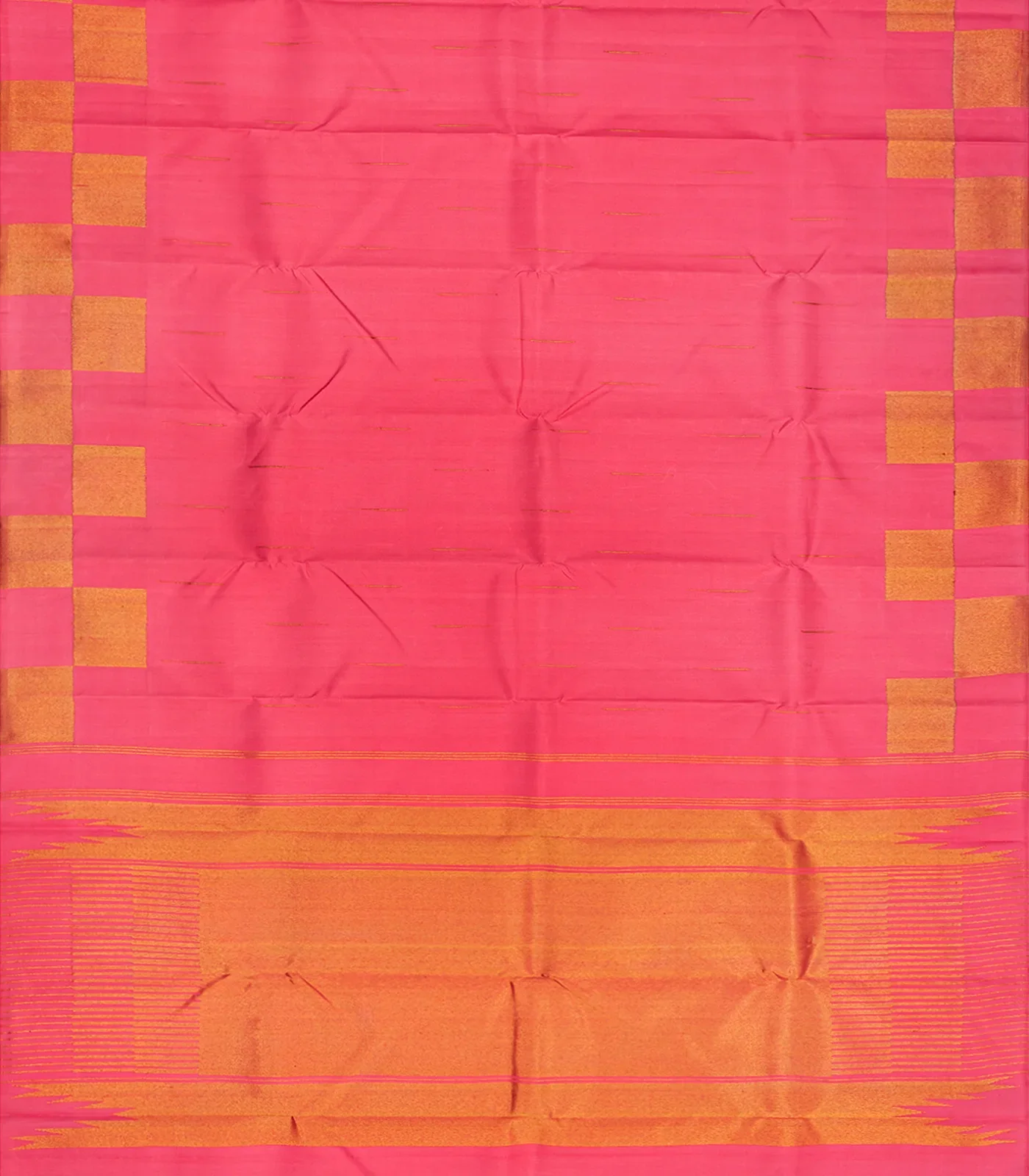 RmKV Dark Peach Handloom Kanchipuram Silk Saree With Raindrop Buttas-Dark Peach - view 2