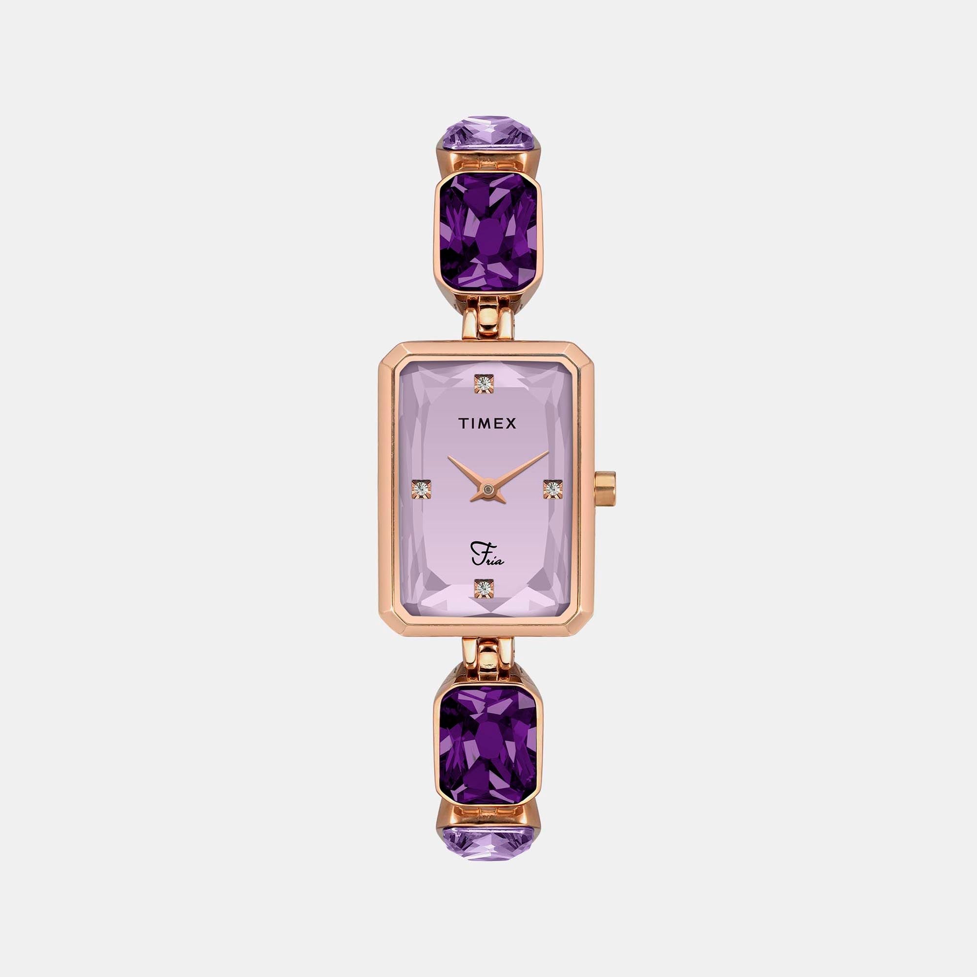 Timex Fria Women Quartz Lavender Dial Analog Brass Watch TWEL16901
