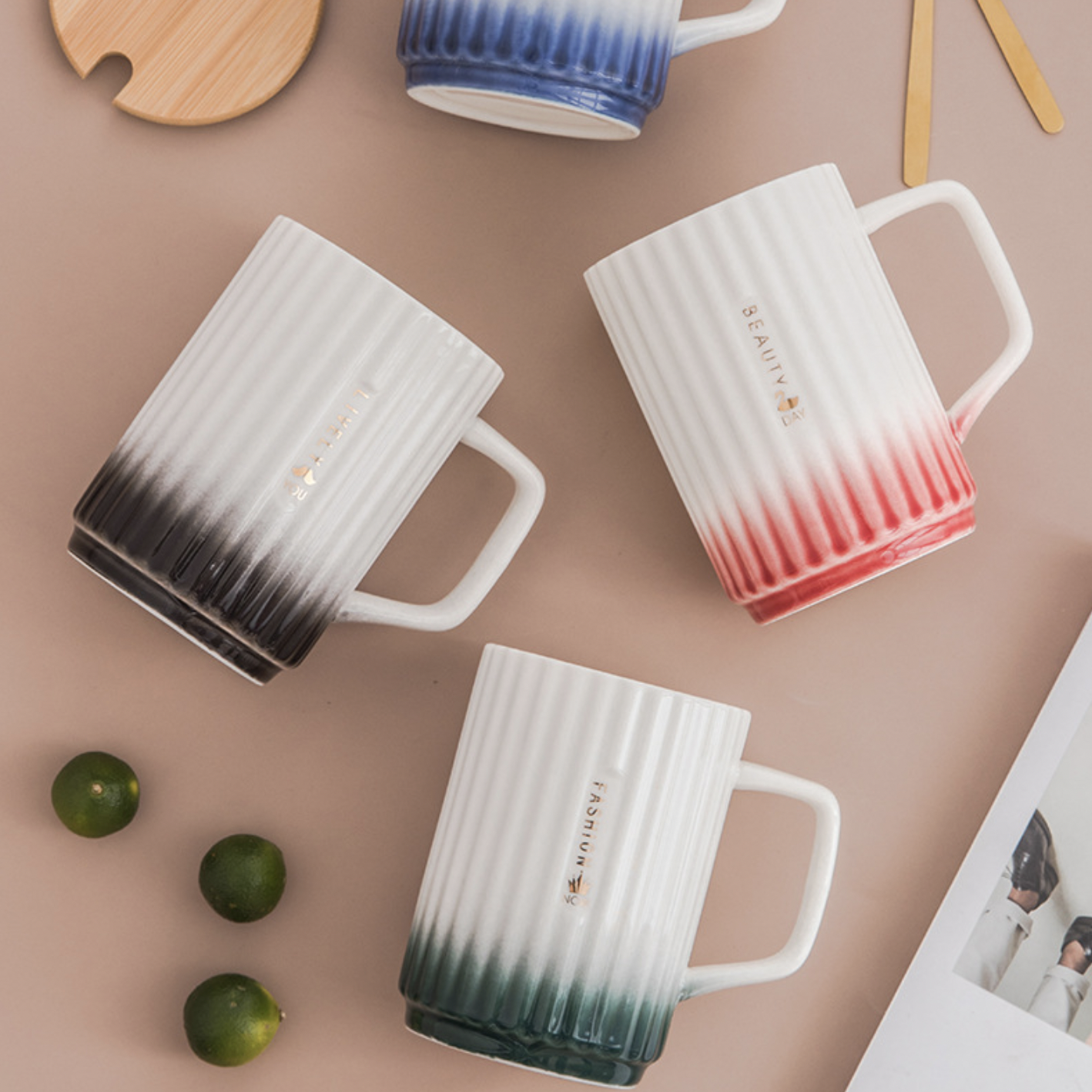 Nestasia Ceramic Mug with Lid and Spoon - view 2