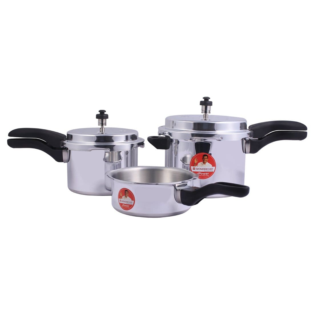 Wonderchef Power 2,3,5L Pressure Aluminium Cooker Combo.