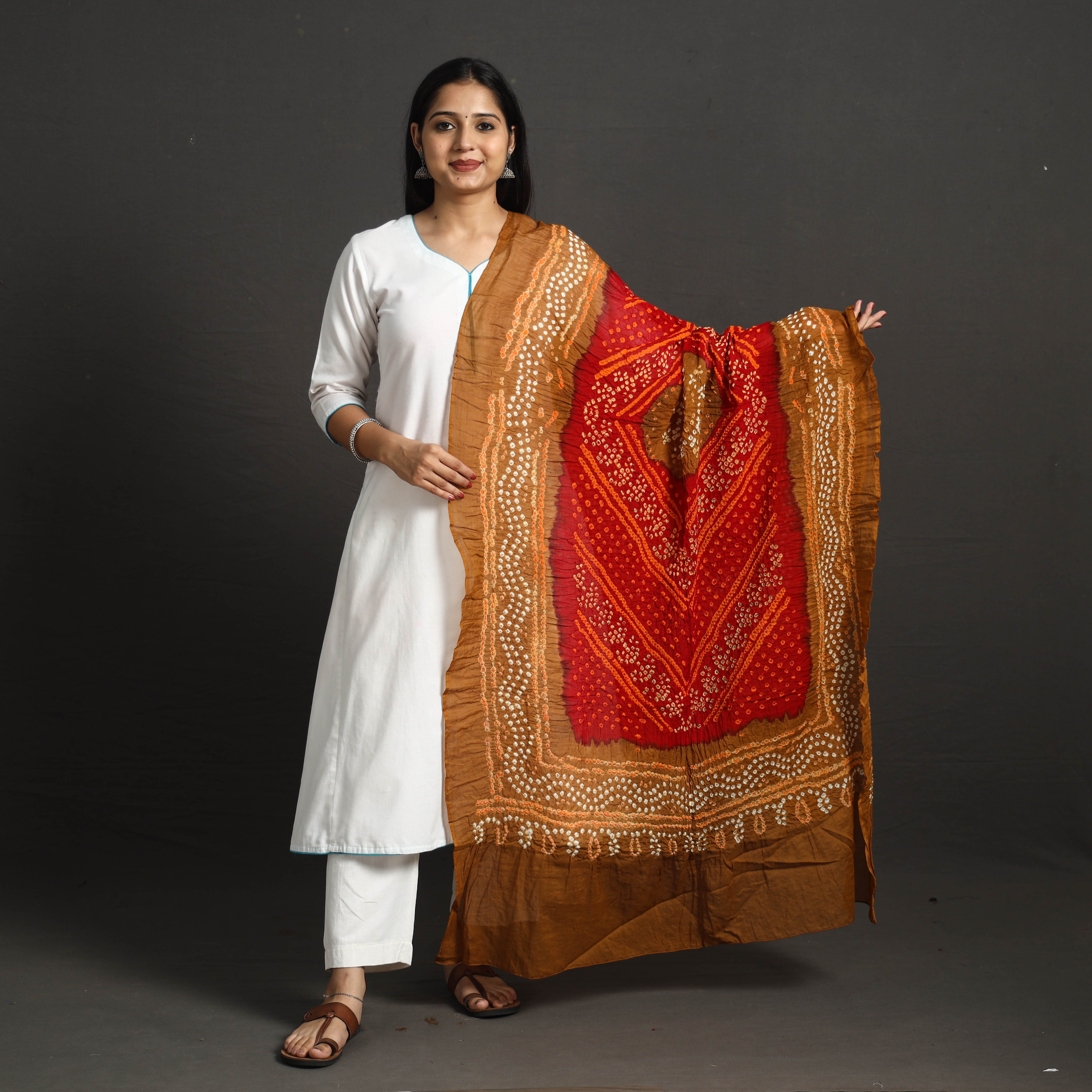 KACHCHH JI CHHAAP Kutch Tie-Dye Cotton Bandhani Dupatta 61