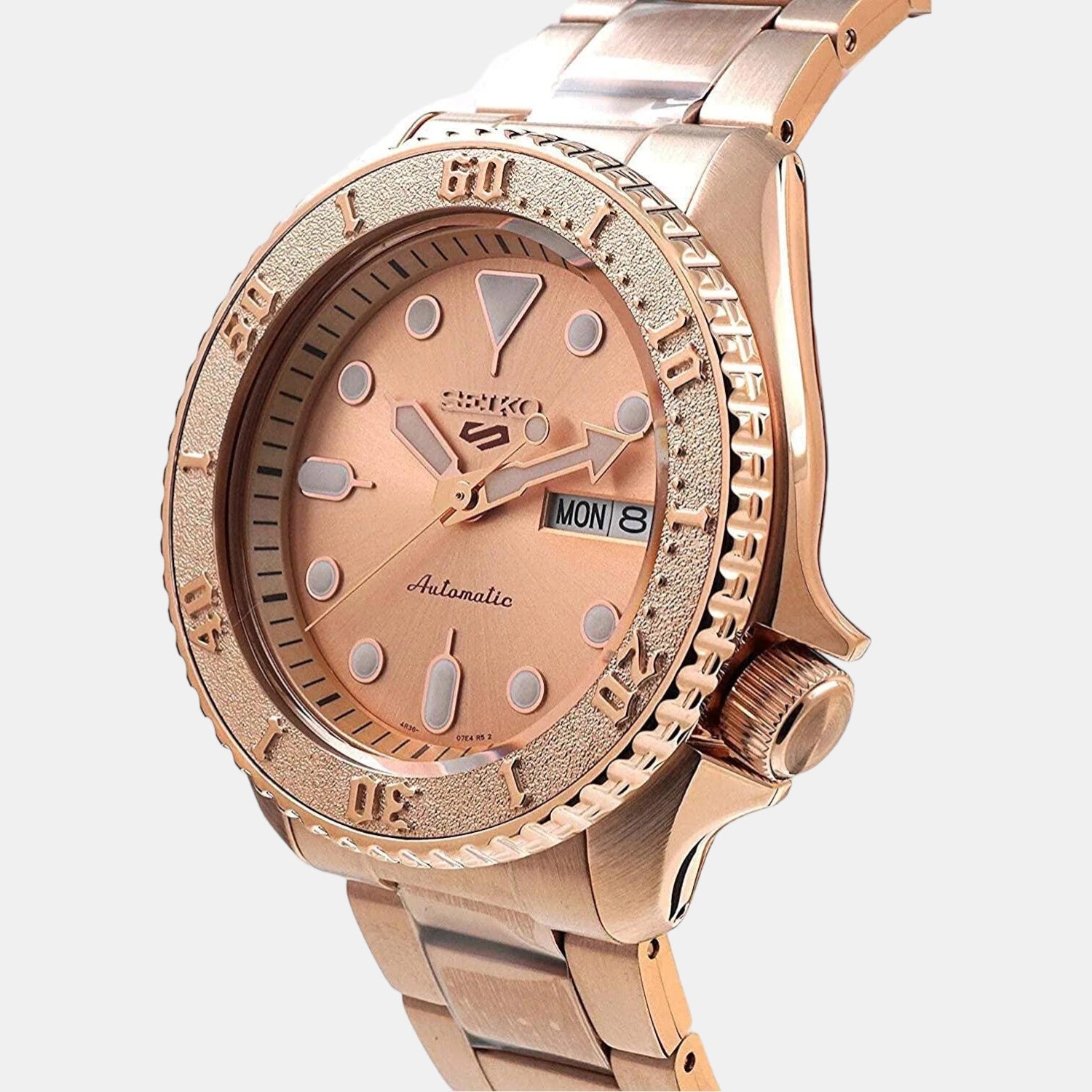 Seiko 5 Sports Men Automatic Rose Gold Dial Analog Stainless Steel Watch SRPE72K1 - view 2