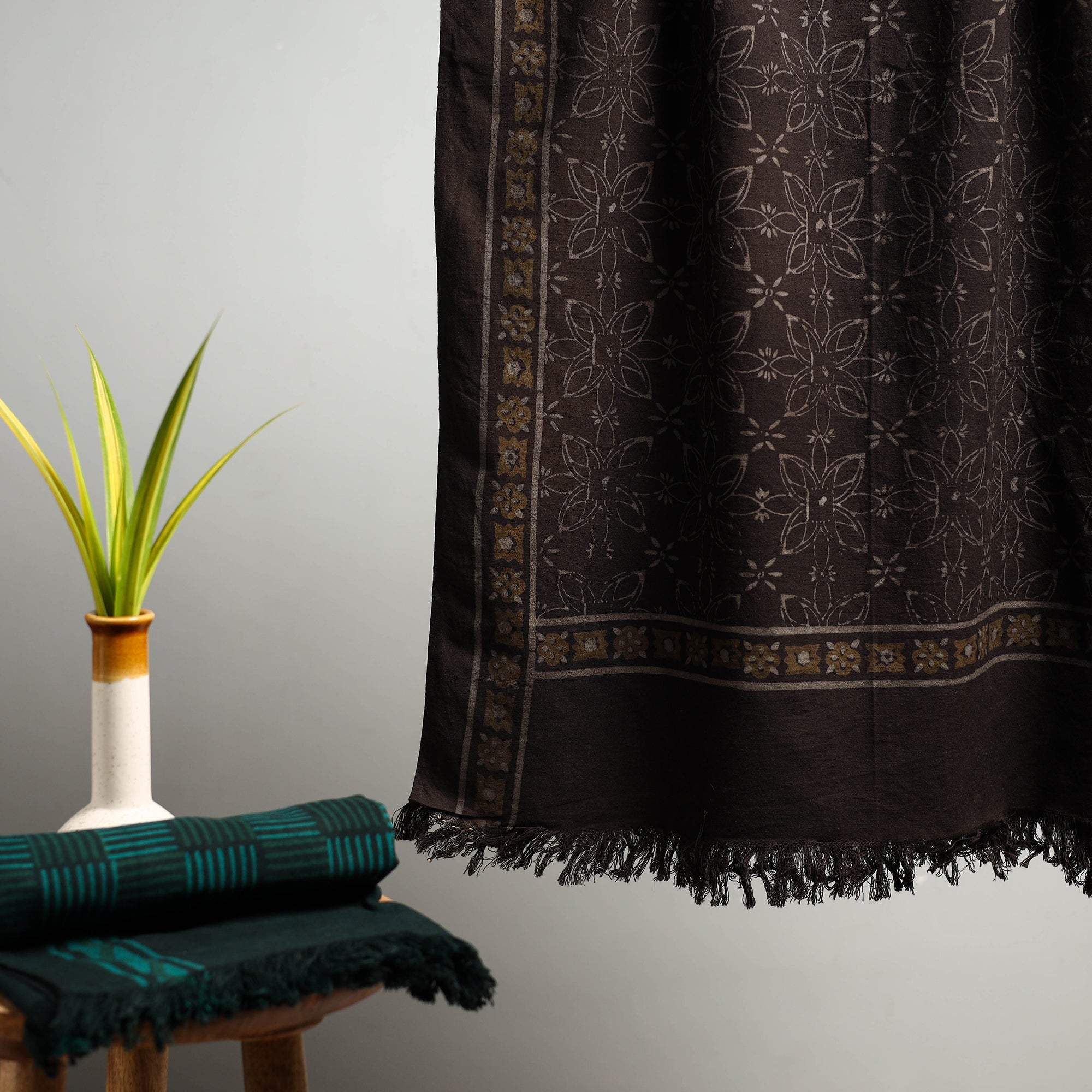 HAVELI CHRONICLES Brown - Akola Block Print Pure Handloom Cotton Towel 15 - view 2