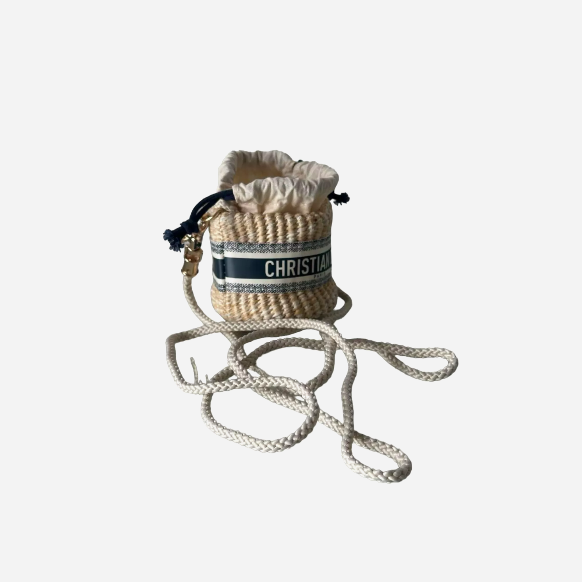 Christian Dior Straw Pouch Mini Shoulder Bag VIP Limited Novelty Box New Rare FS