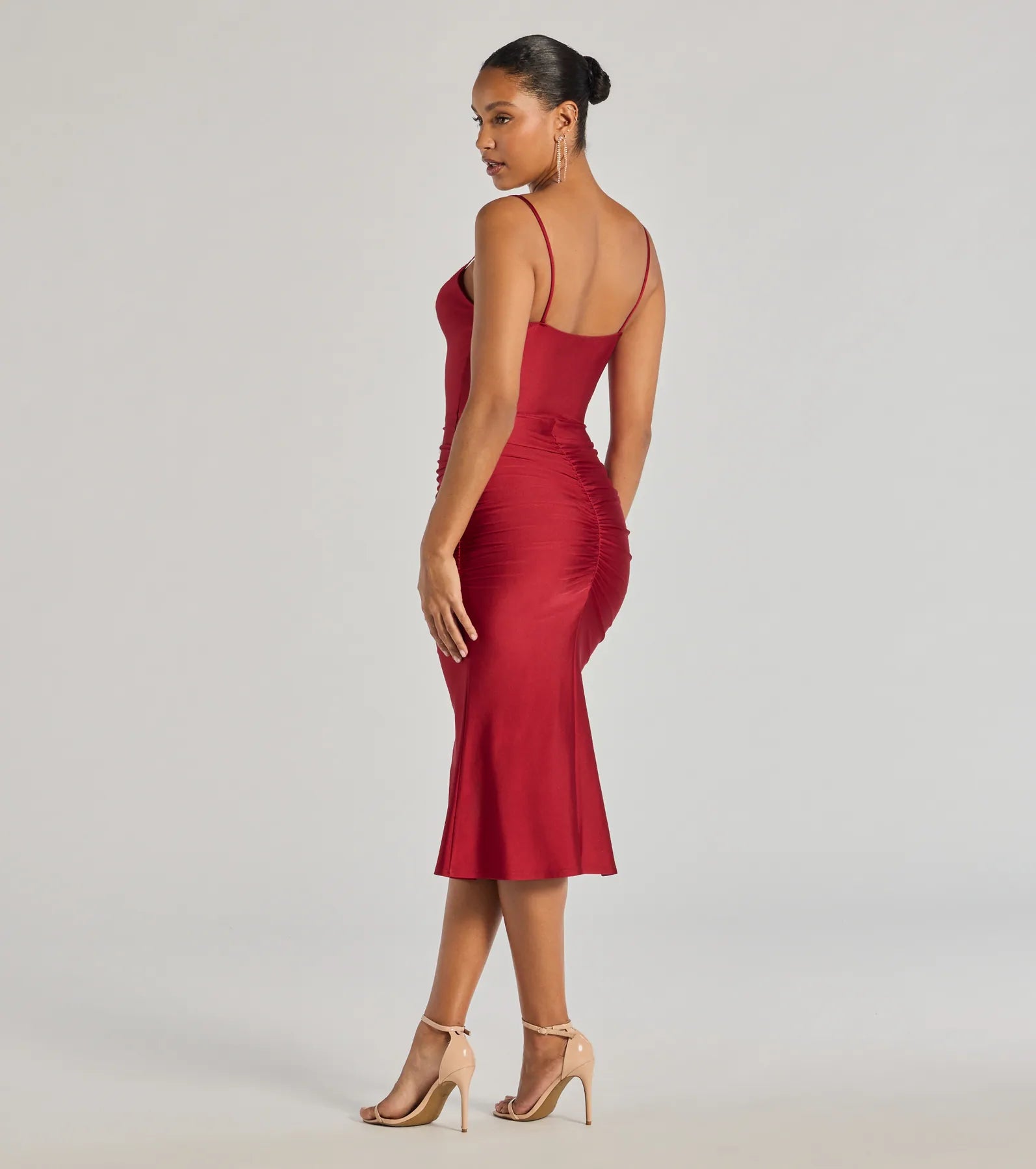 Windsor Stunning Silhouette Ruched Knit Midi Dress - view 2