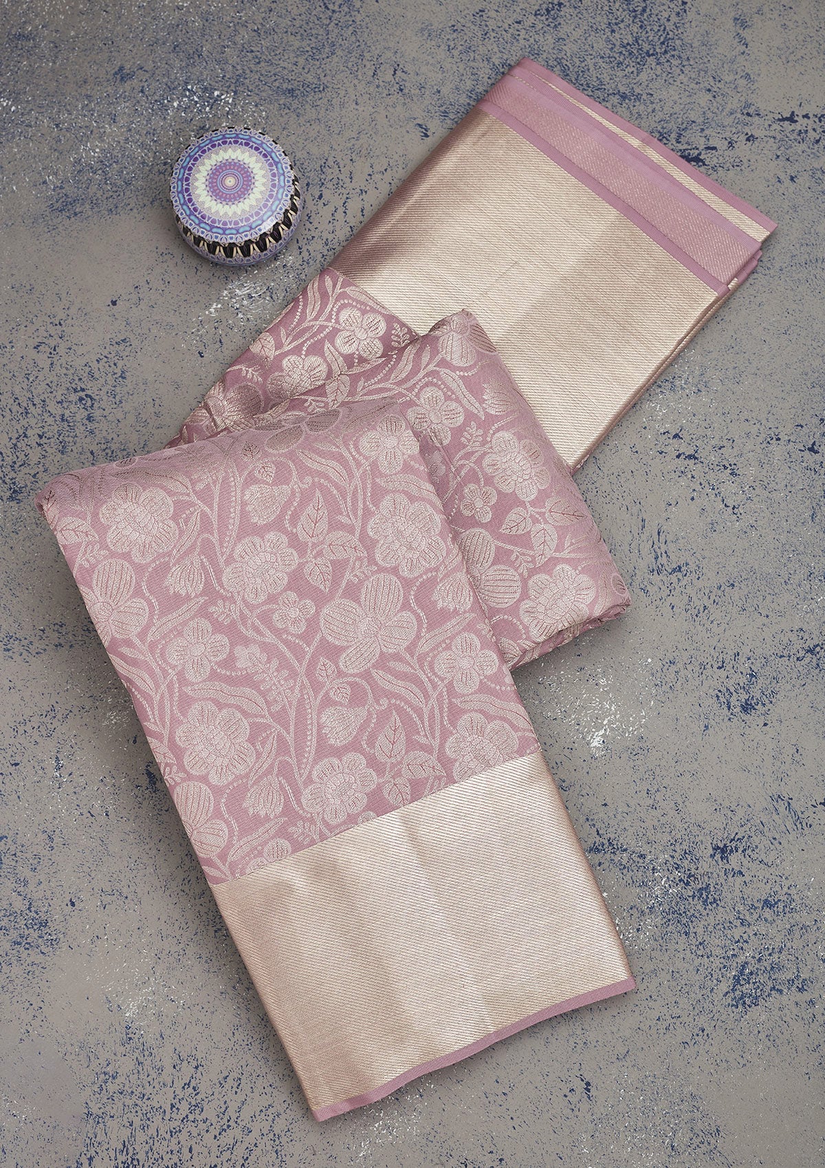 Koskii Lavender Zariwork Pure Silk Saree – Women's