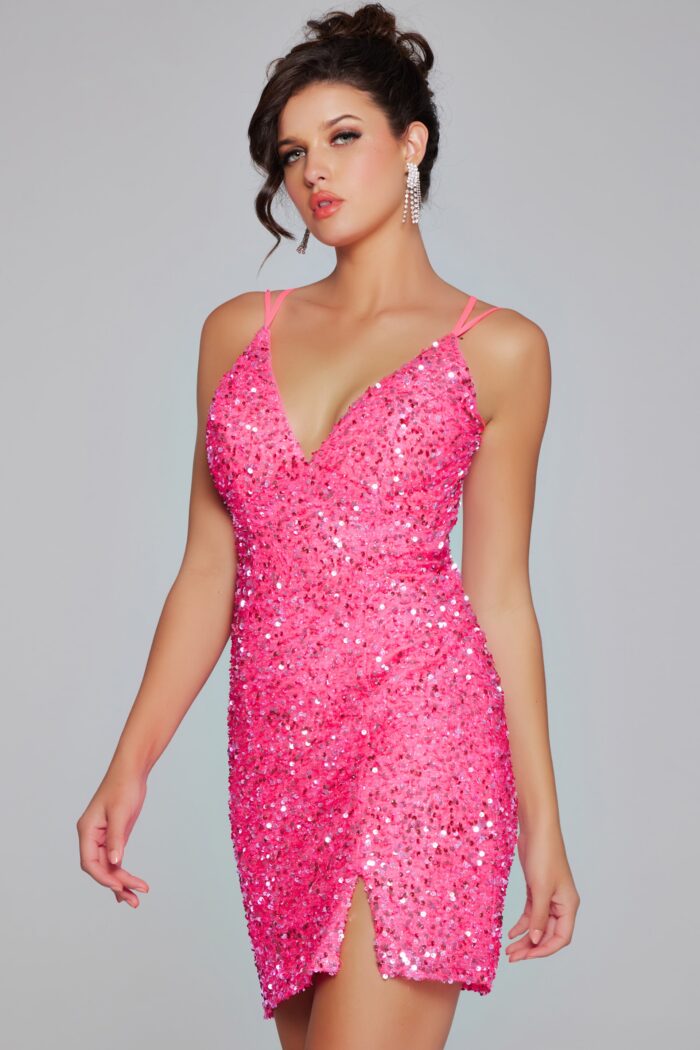 Jovani 39630 Fitted Sequin Homecoming Cocktail Dress - view 2