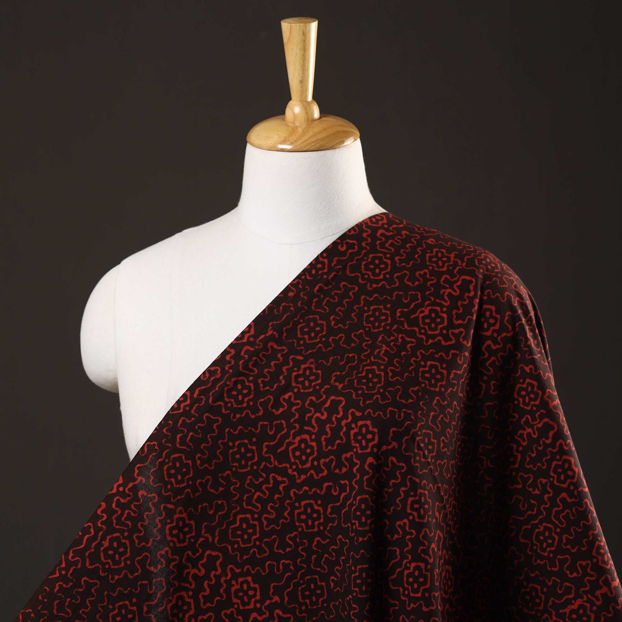 HAVELI CHRONICLES Black - Pipad Block Printed Cotton Fabric