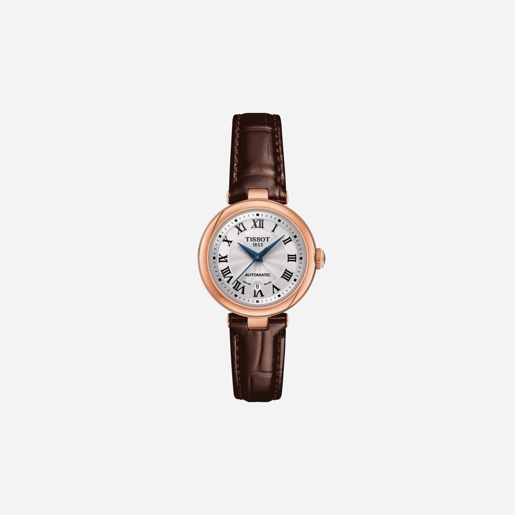 Tissot Bellissima Automatic White Rose Gold Dial 29mm Leather Strap Swiss Automatic