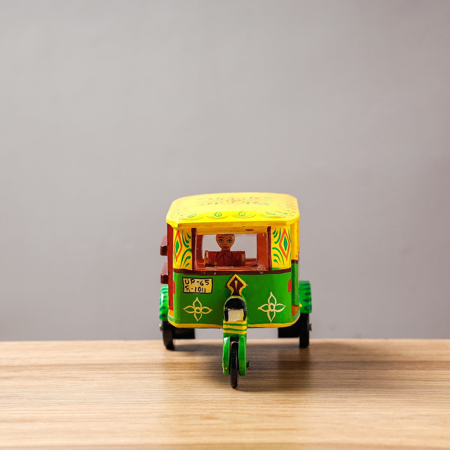 BANARAS KHILONA UDHYOG Auto Rickshaw - Banaras Handpainted Wooden Toy / Home Decor Item - view 2