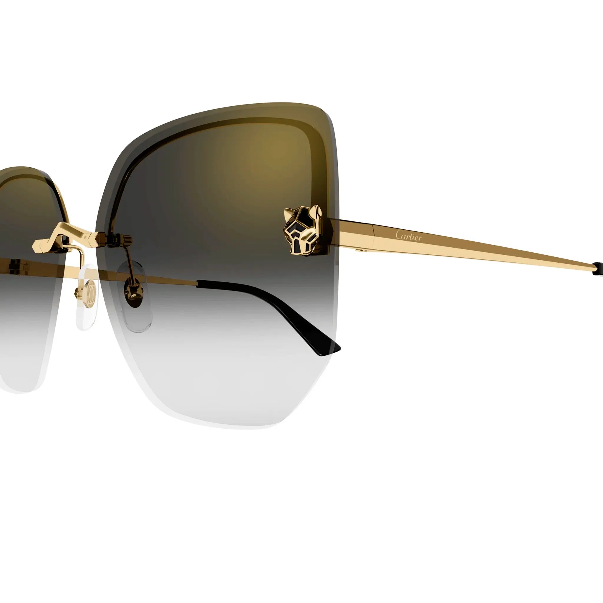 Cartier Eyewear CT0432S-001 Panthere De Cartier Gold Grey Rimless Sunglasses - view 4