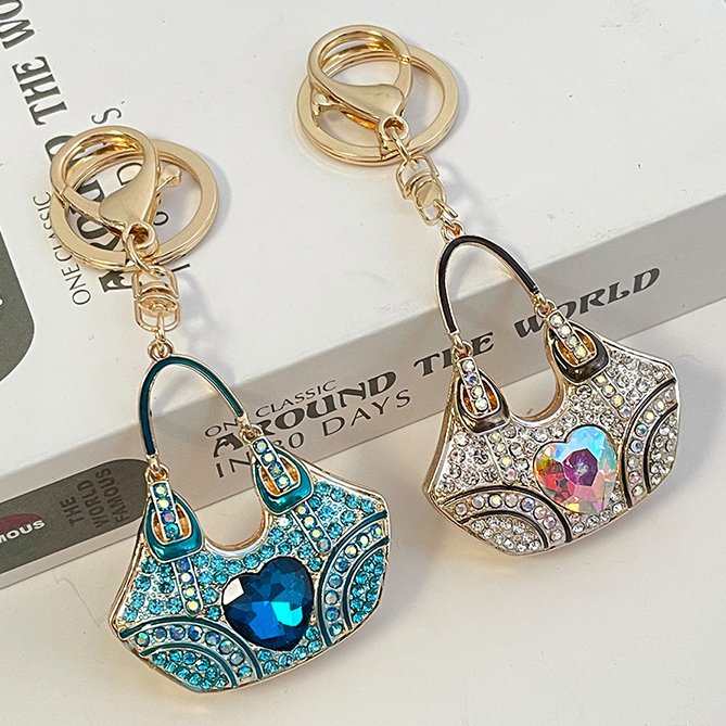Peeperly Glamorous Gemstone Crystal Keychain