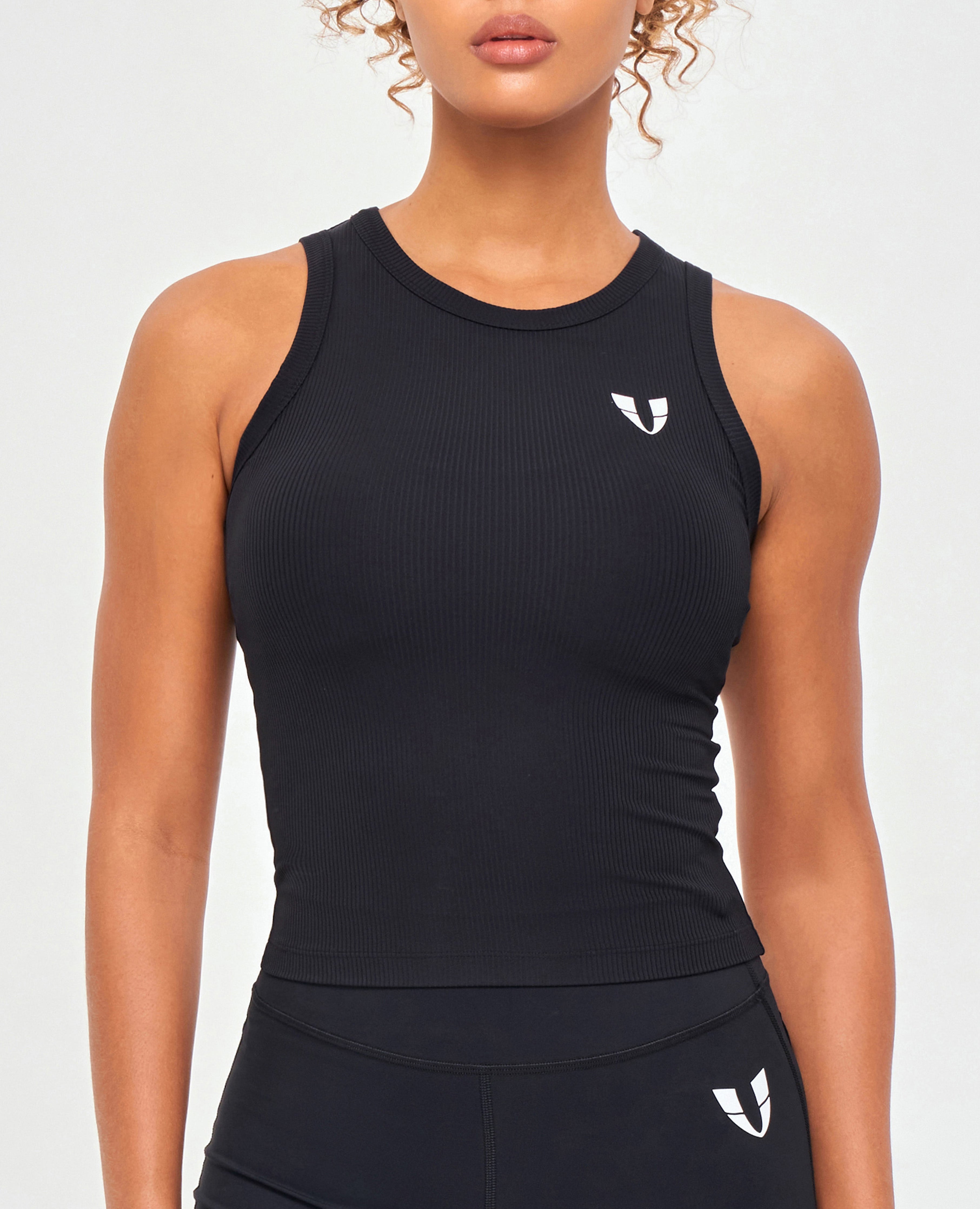 FIRM ABS Ribbed Workout Tank - Black