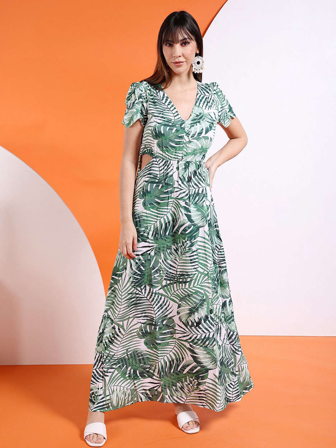 Freehand By The Indian Garage Co Women Waist Cut Out Long Dress