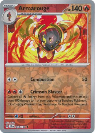 Uncommon sv08-034 reverse – Pokémon Armarouge - 034/191 - Uncommon [sv08-034] [Reverse Holo]