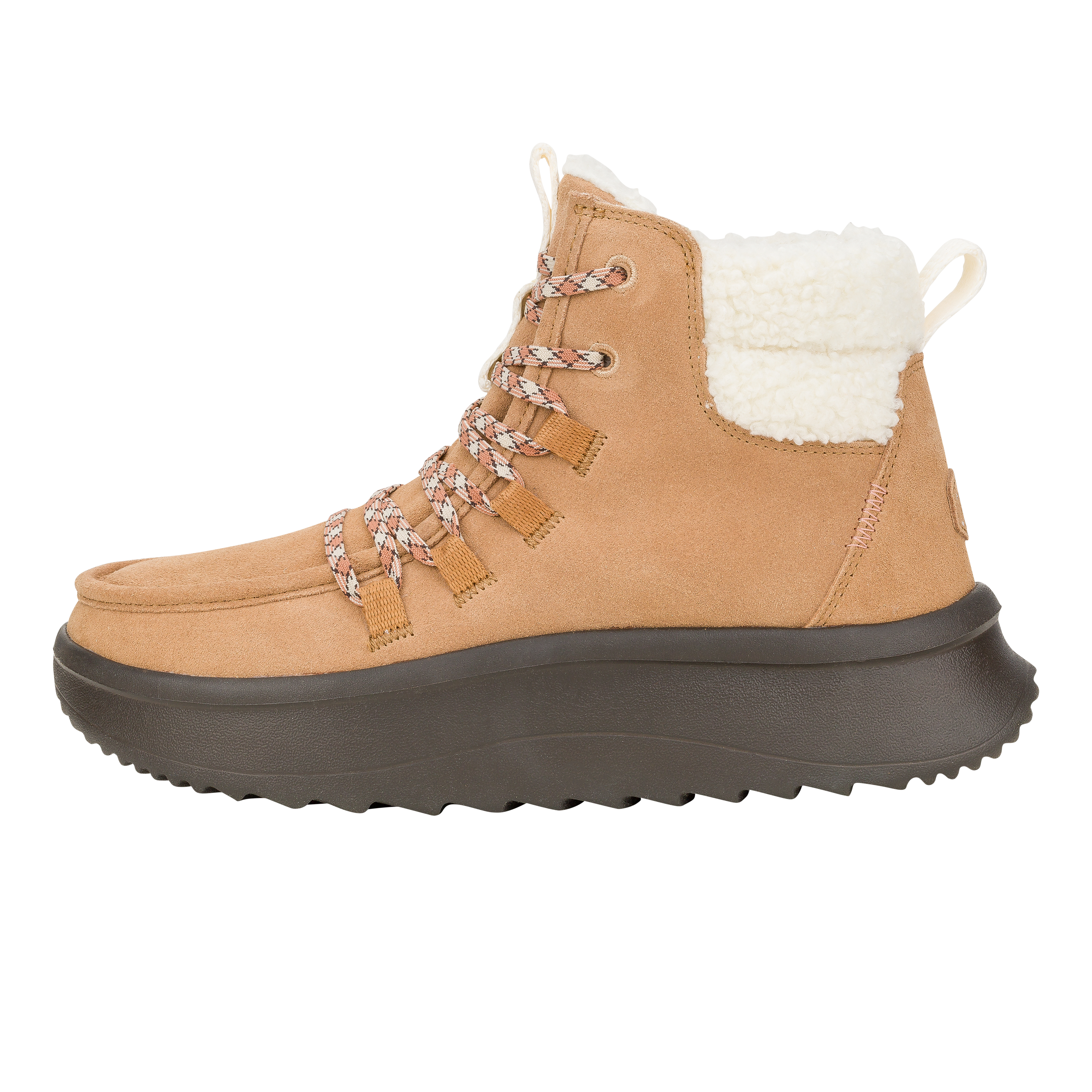 HEYDUDE shoes Wendy Peak Apres Suede Cozy - Chestnut/Black