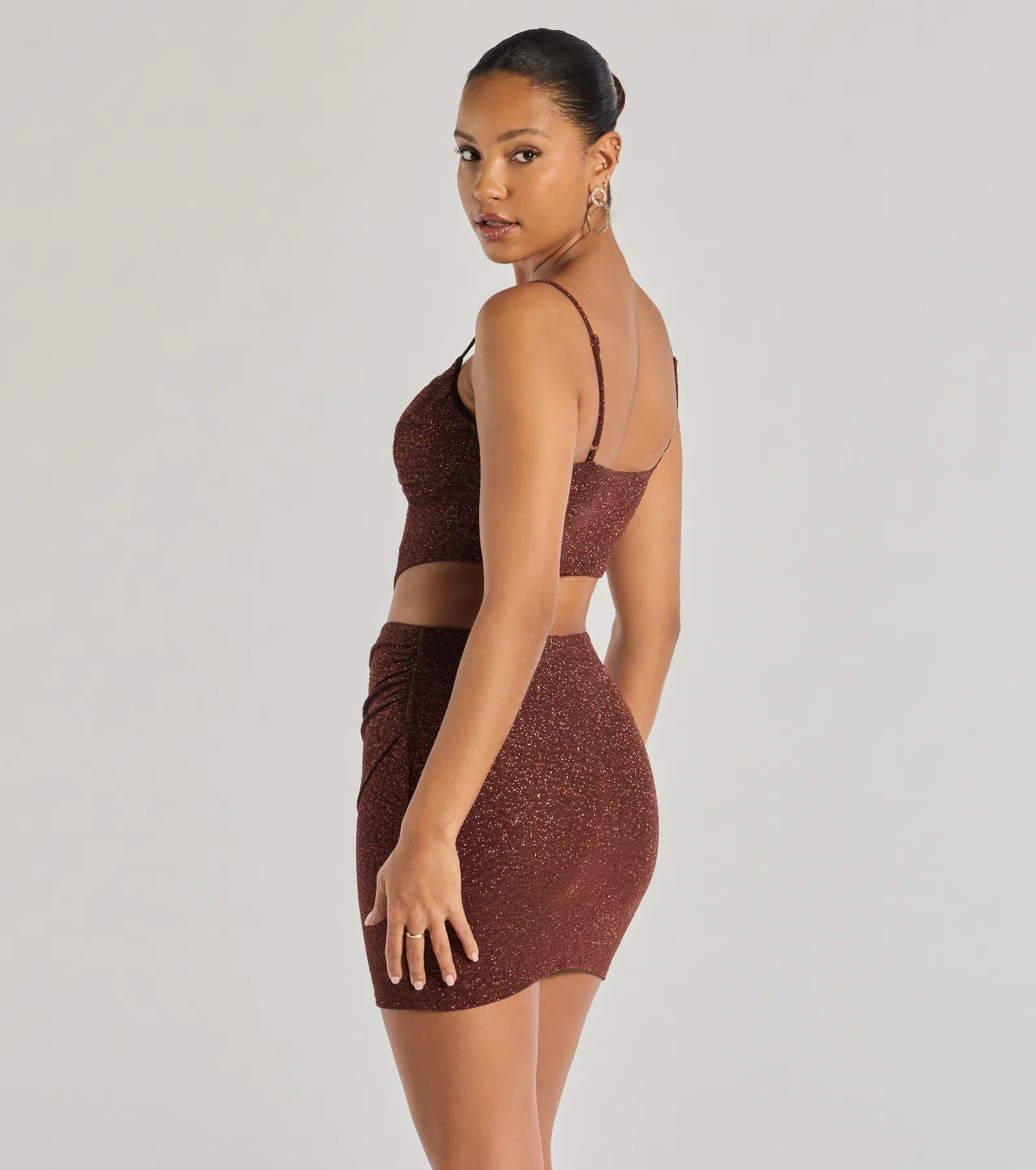 Windsor Glowing Radiance Sleeveless Glitter Crop Top - view 2